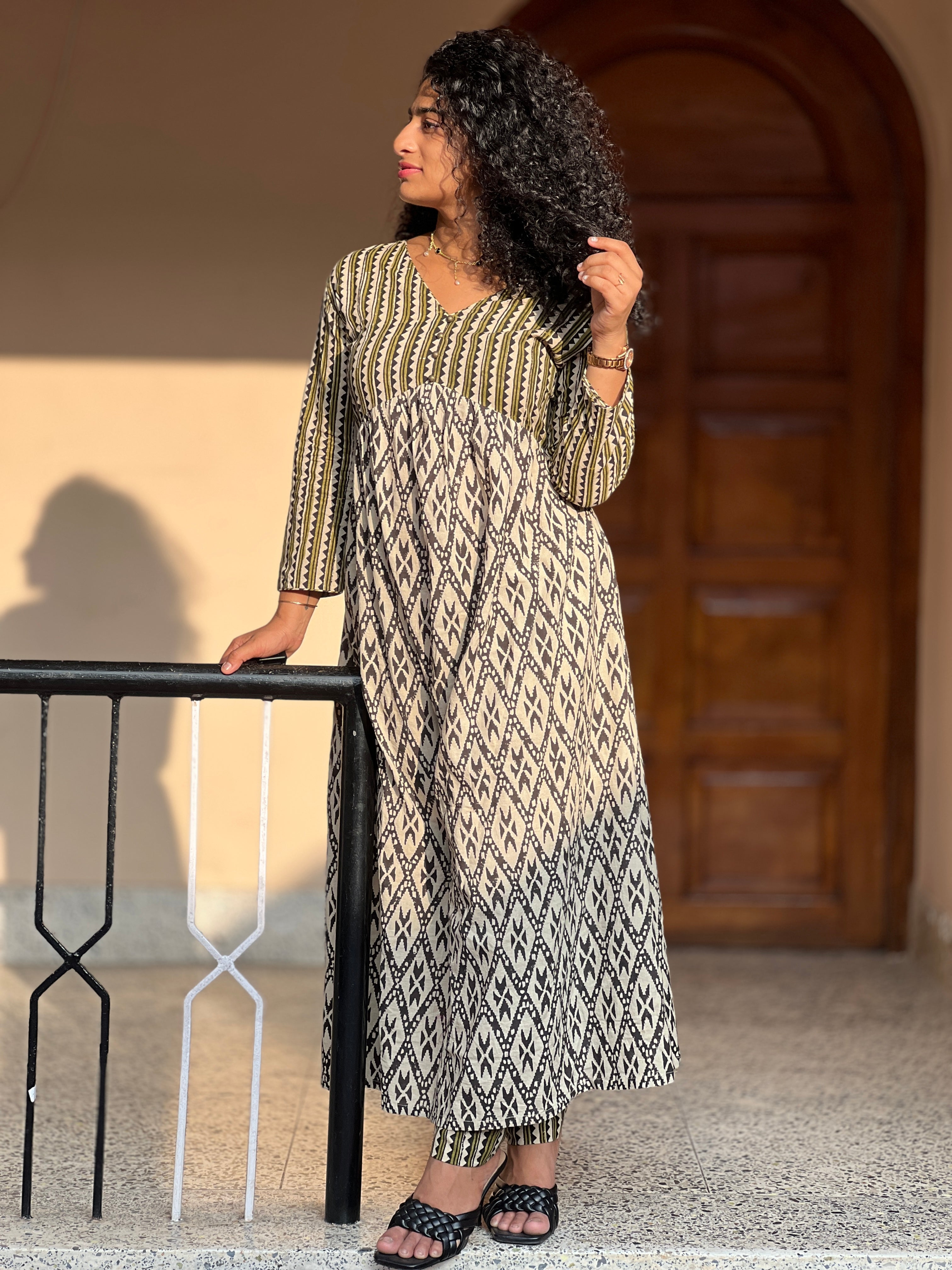 Hand Block Printed Cotton Kurta Material | DN545