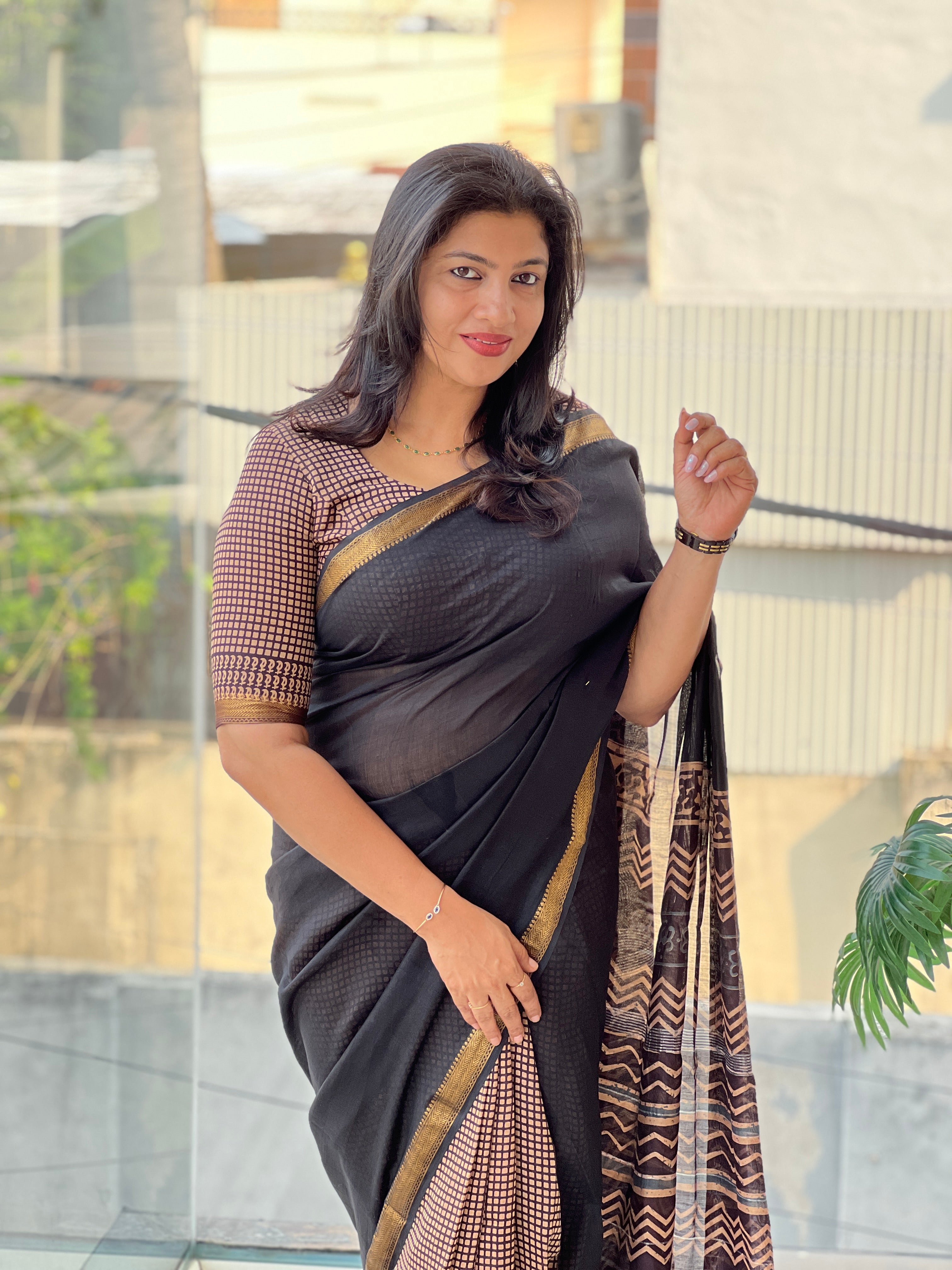 Mangalgiri Border Detailed Chanderi Saree | VFC591