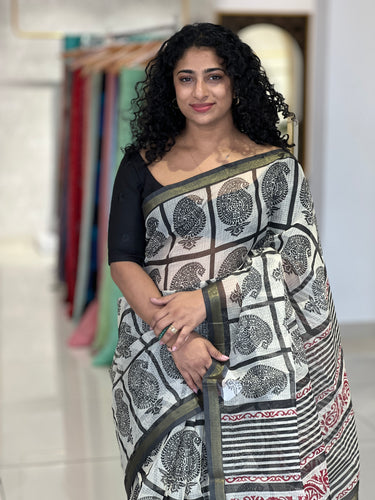 Paisley Printed Kota Saree | LP141