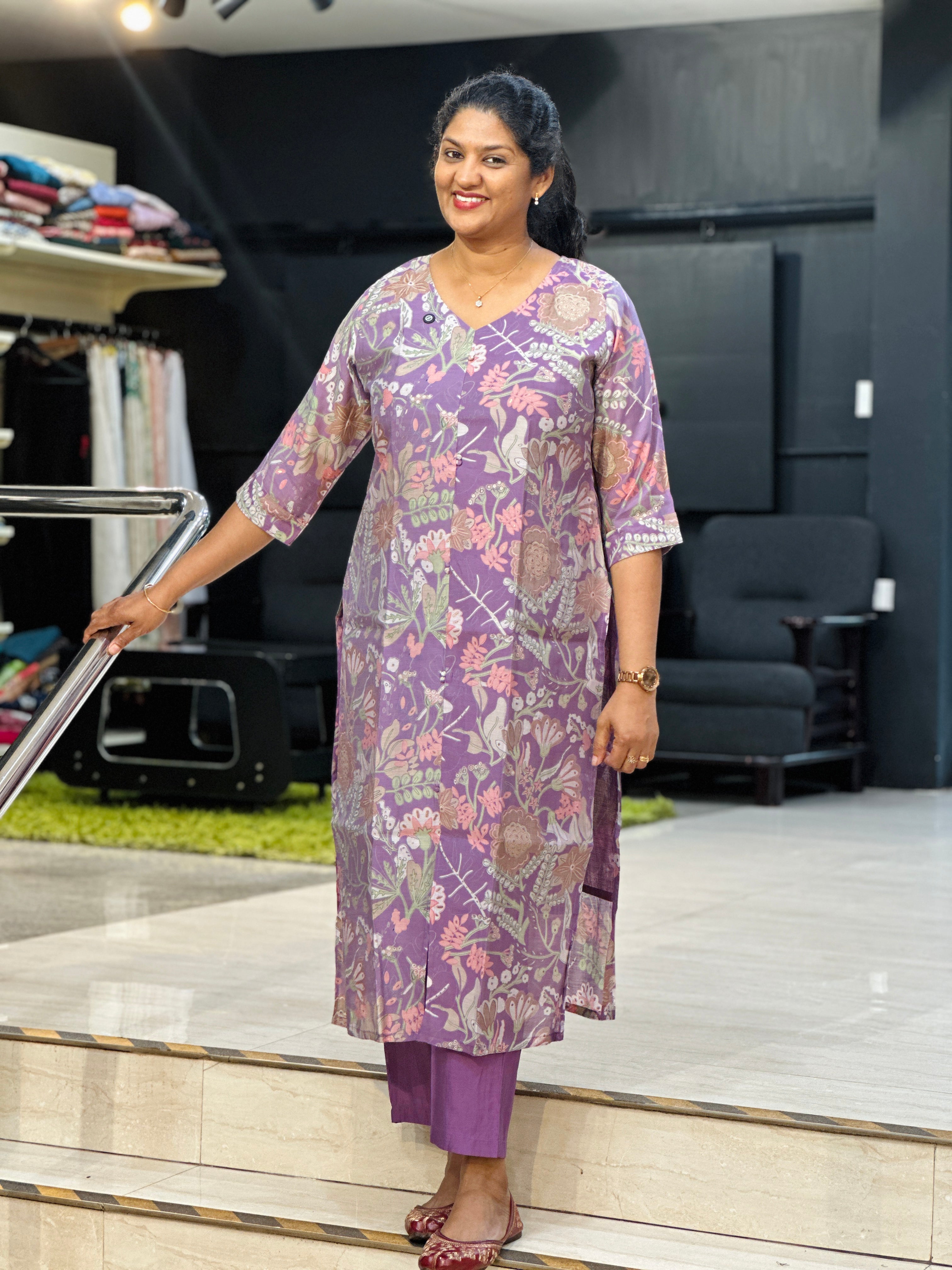 Digital Printed Semi Kurta Set  | MSN266