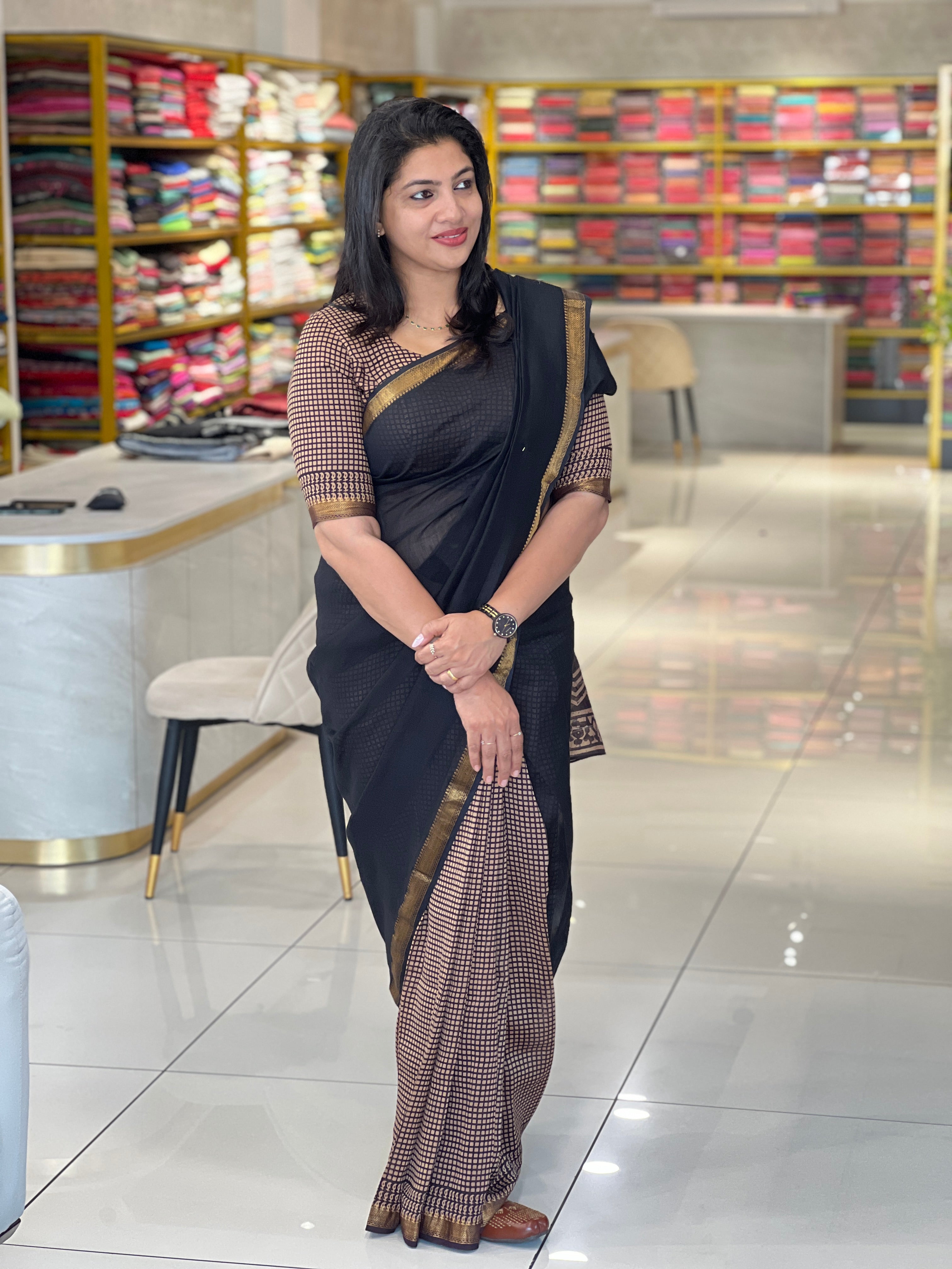 Mangalgiri Border Detailed Chanderi Saree | VFC591