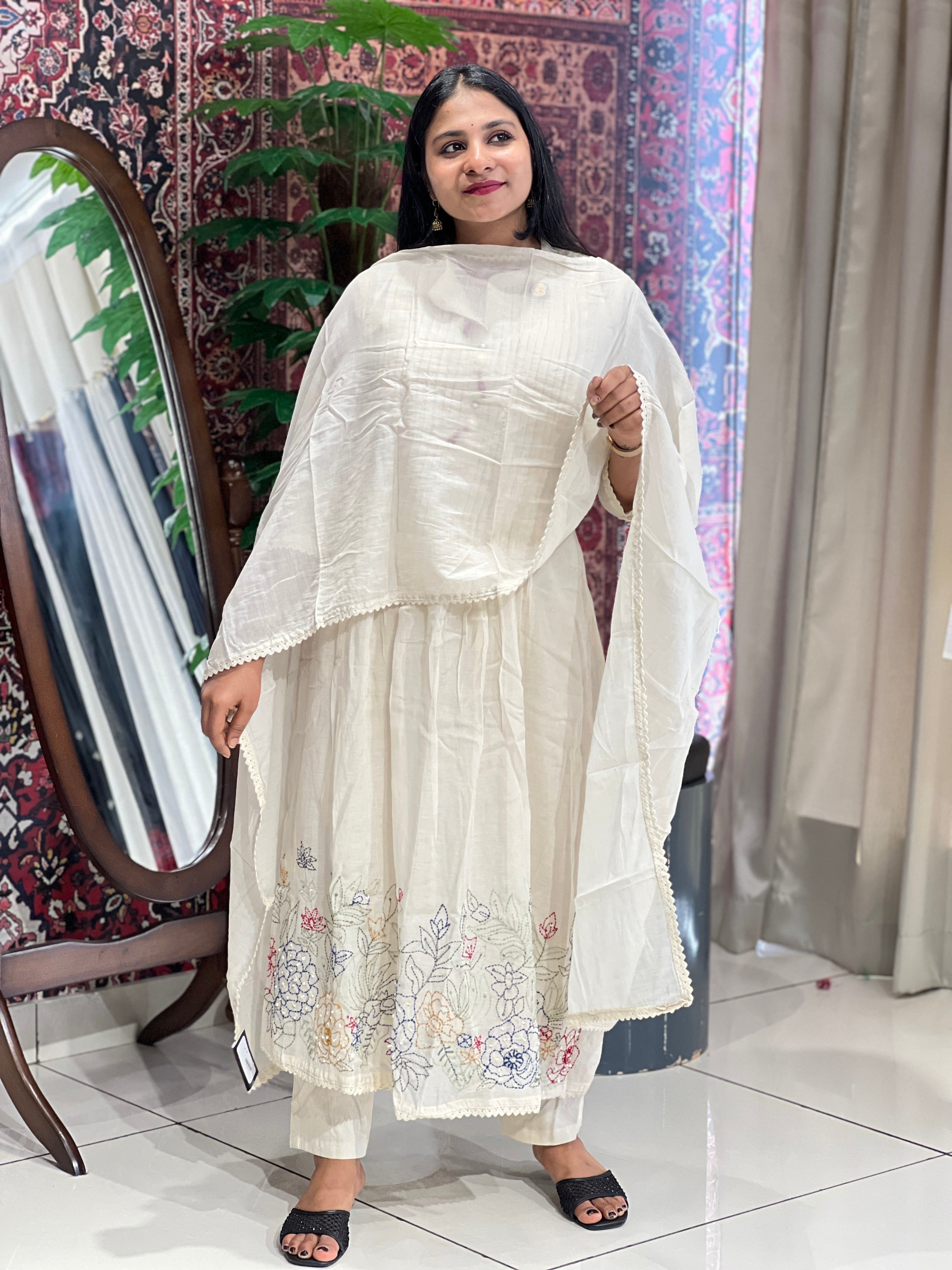 Pin Tuck Detailed Chanderi Kurta Set | PGI203