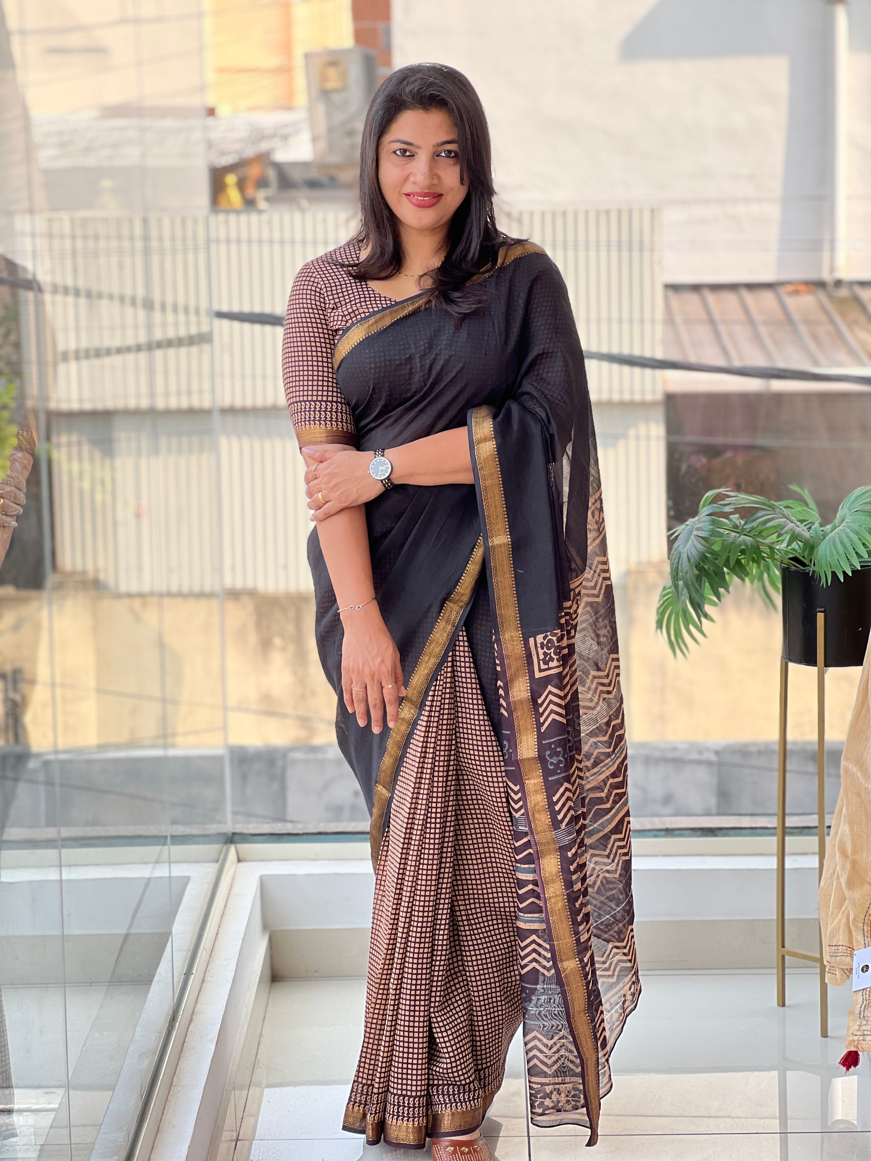 Mangalgiri Border Detailed Chanderi Saree | VFC591