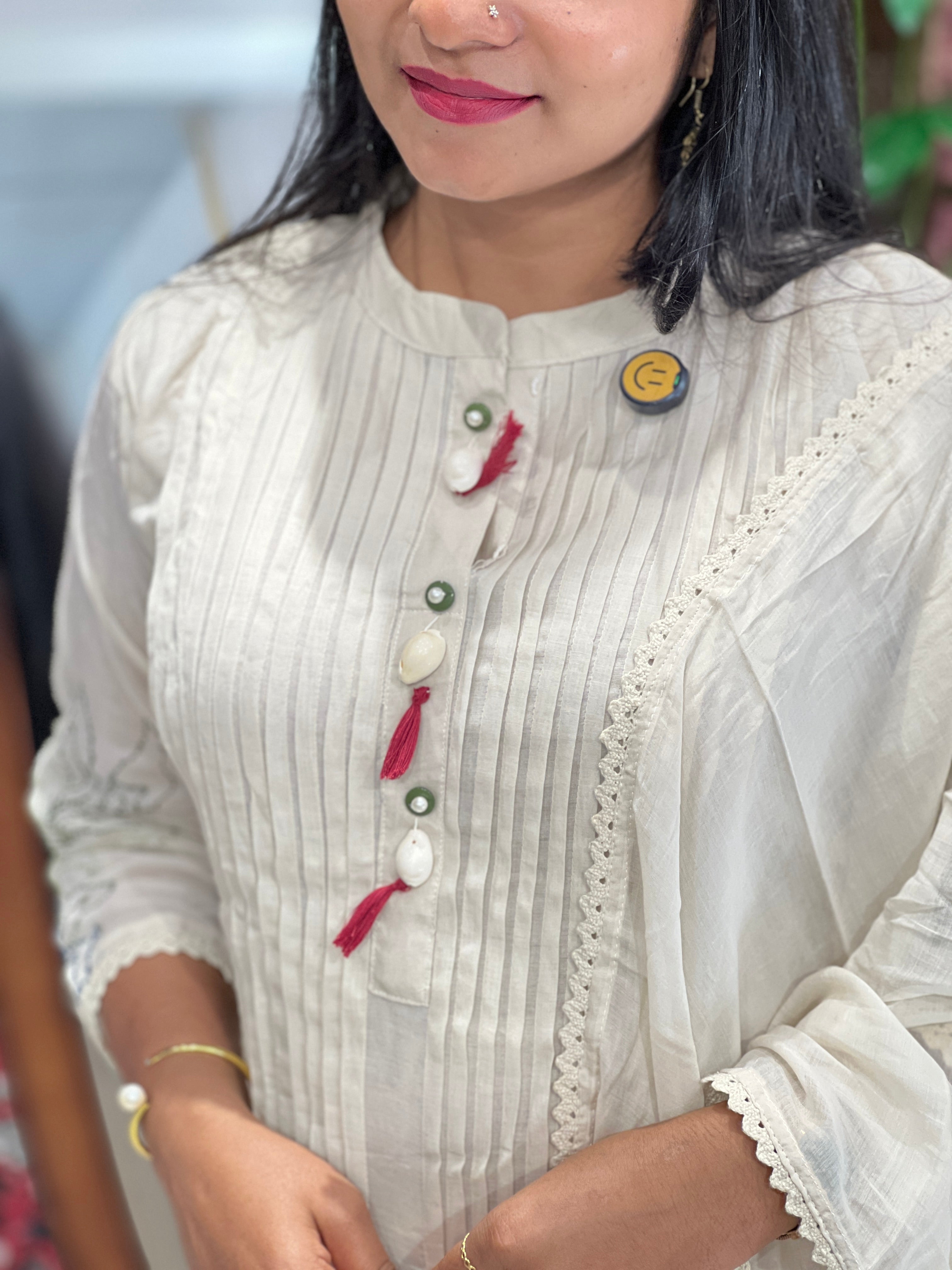 Pin Tuck Detailed Chanderi Kurta Set | PGI203