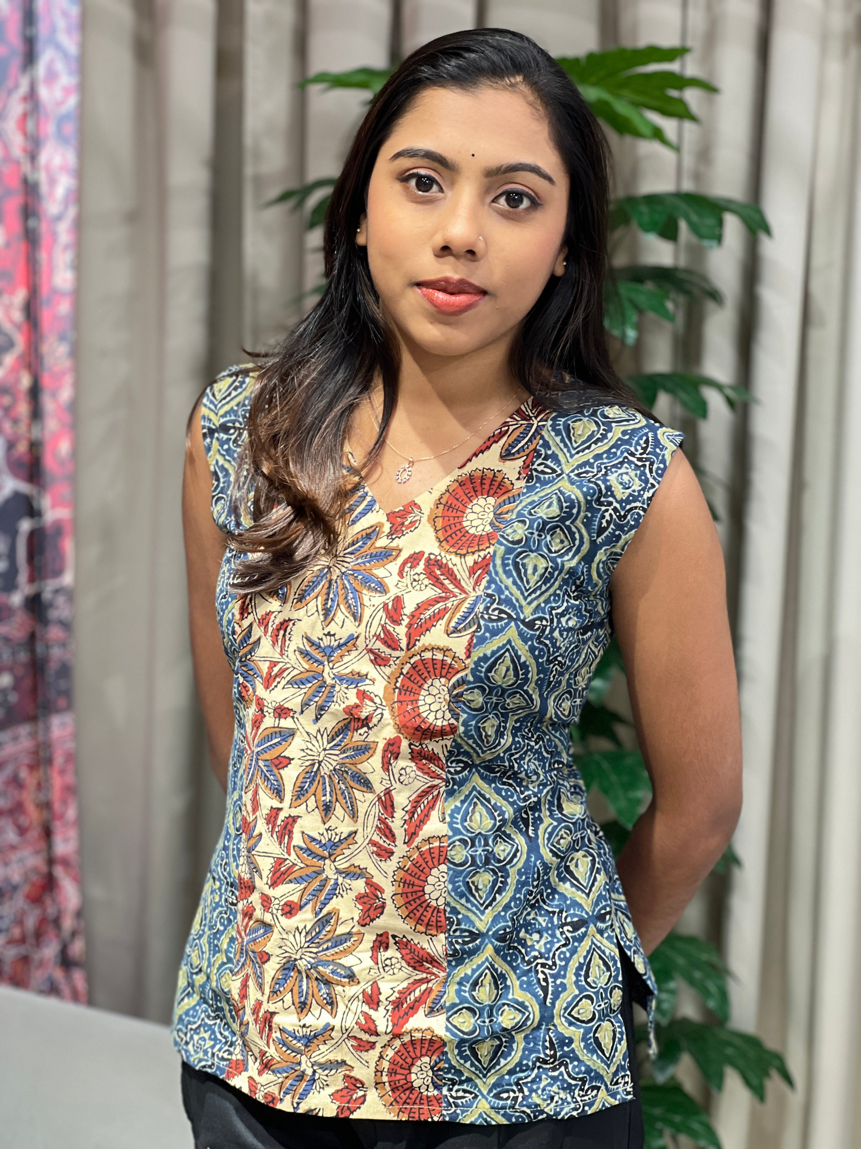 Printed Cotton Short Kurta | DNT1075