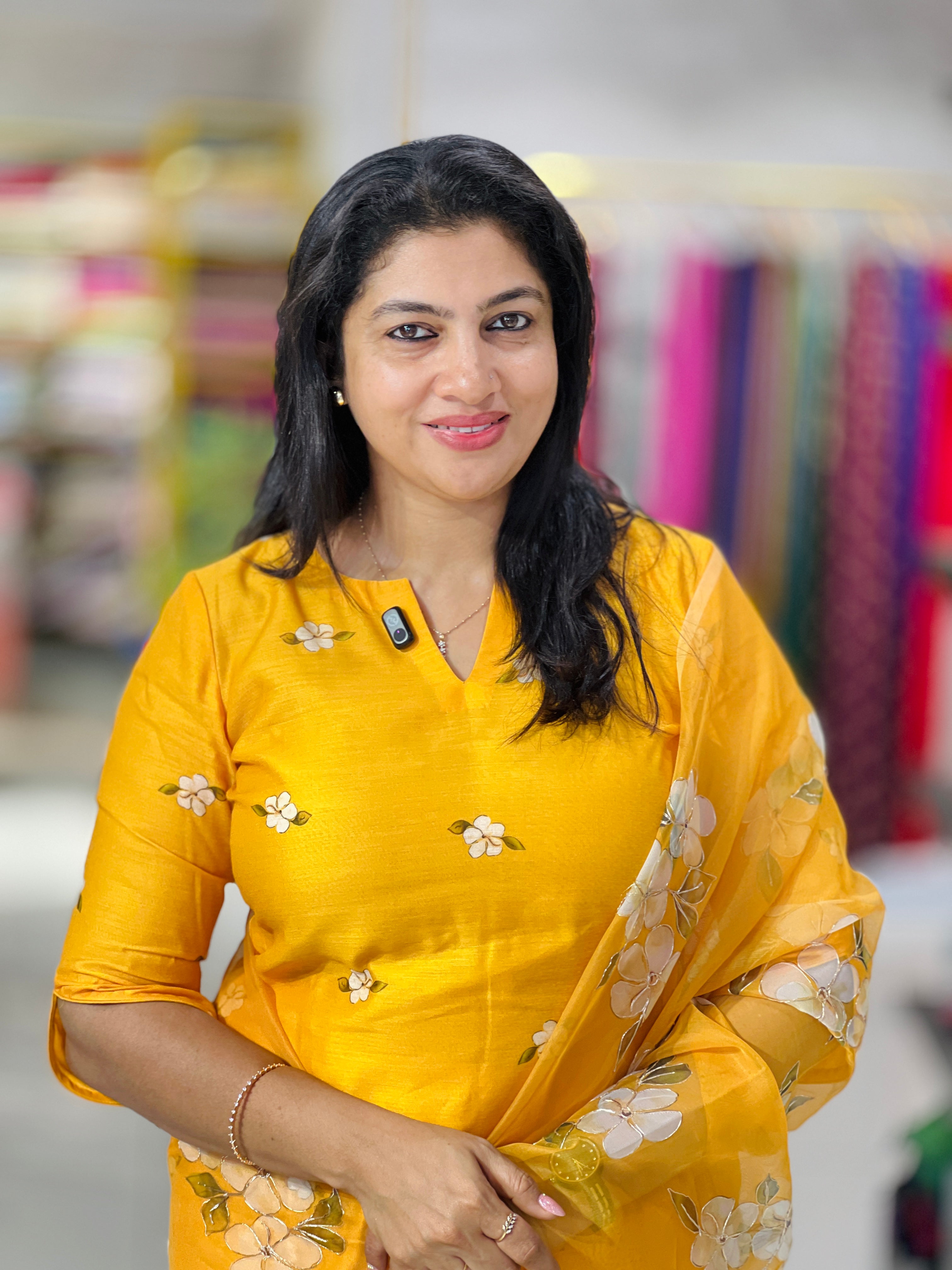 Floral Printed Design Chanderi Salwar Set | MR521