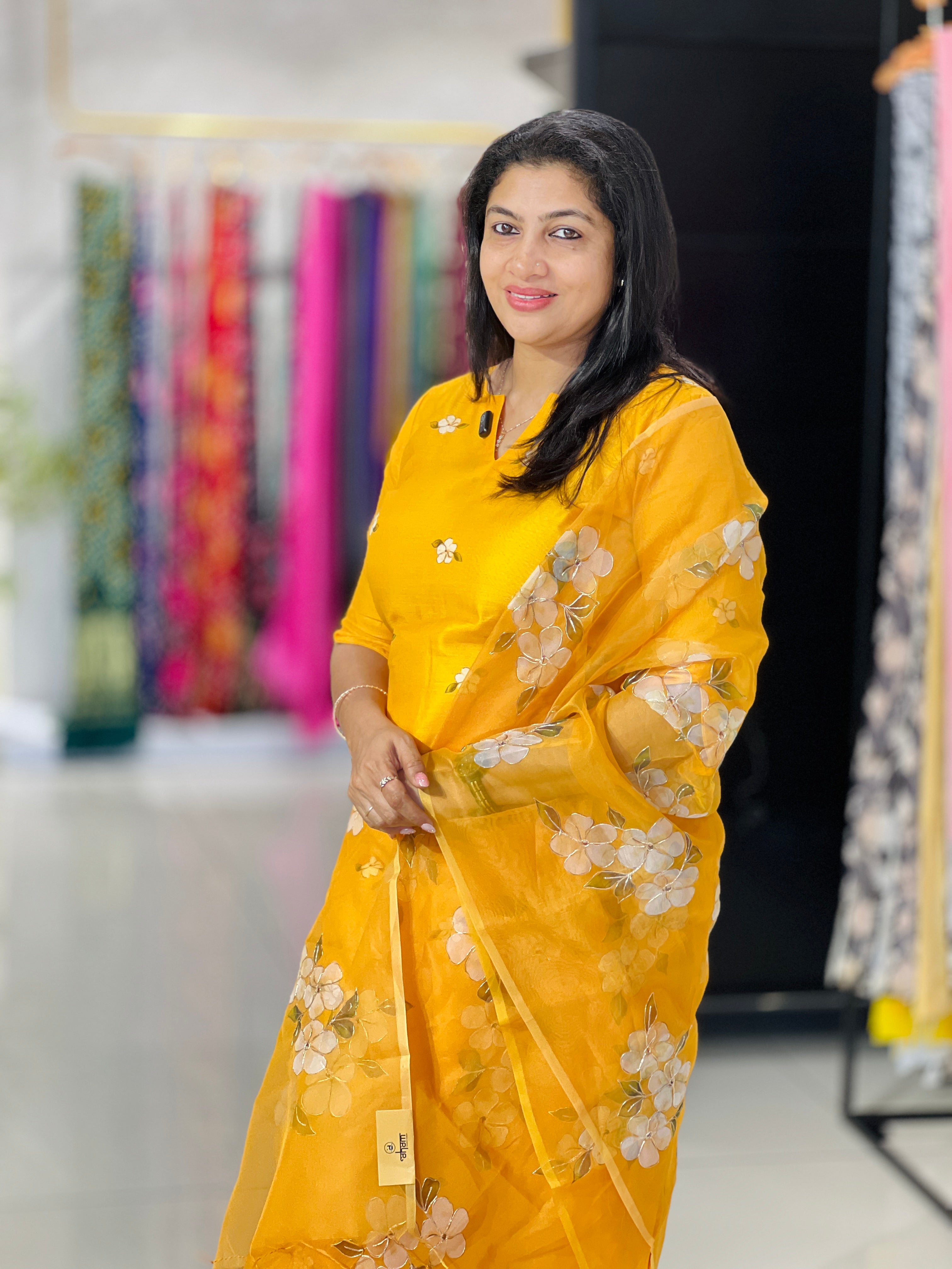 Floral Printed Design Chanderi Salwar Set | MR521