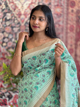 Floral Jaal Screen Printed Chanderi Saree | RR191