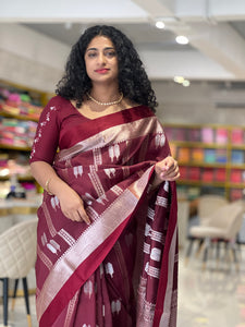 Banarasi Pattern Chanderi Finish Saree | NN182