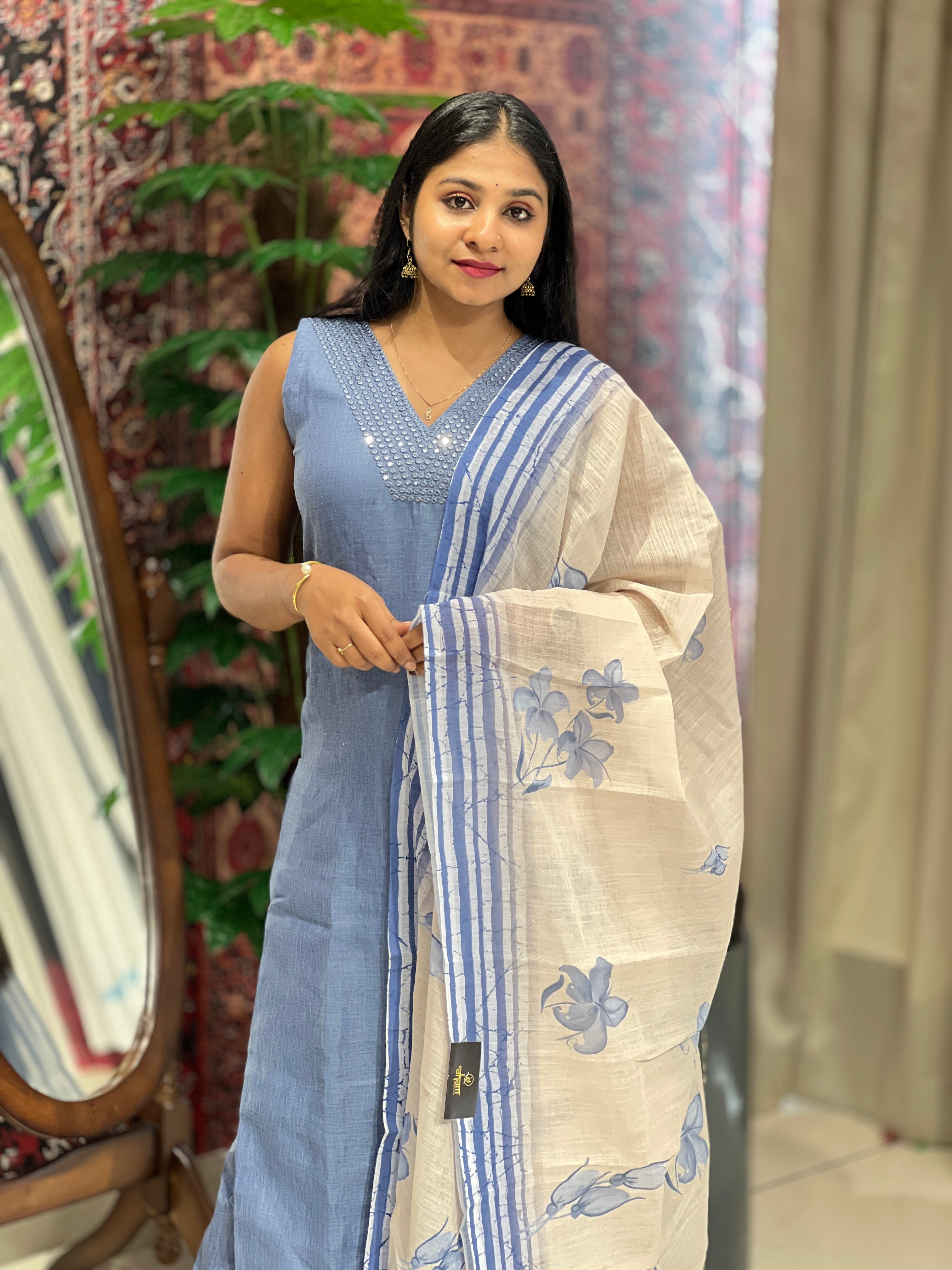 Slitted Linen Kurta Set | NAI141