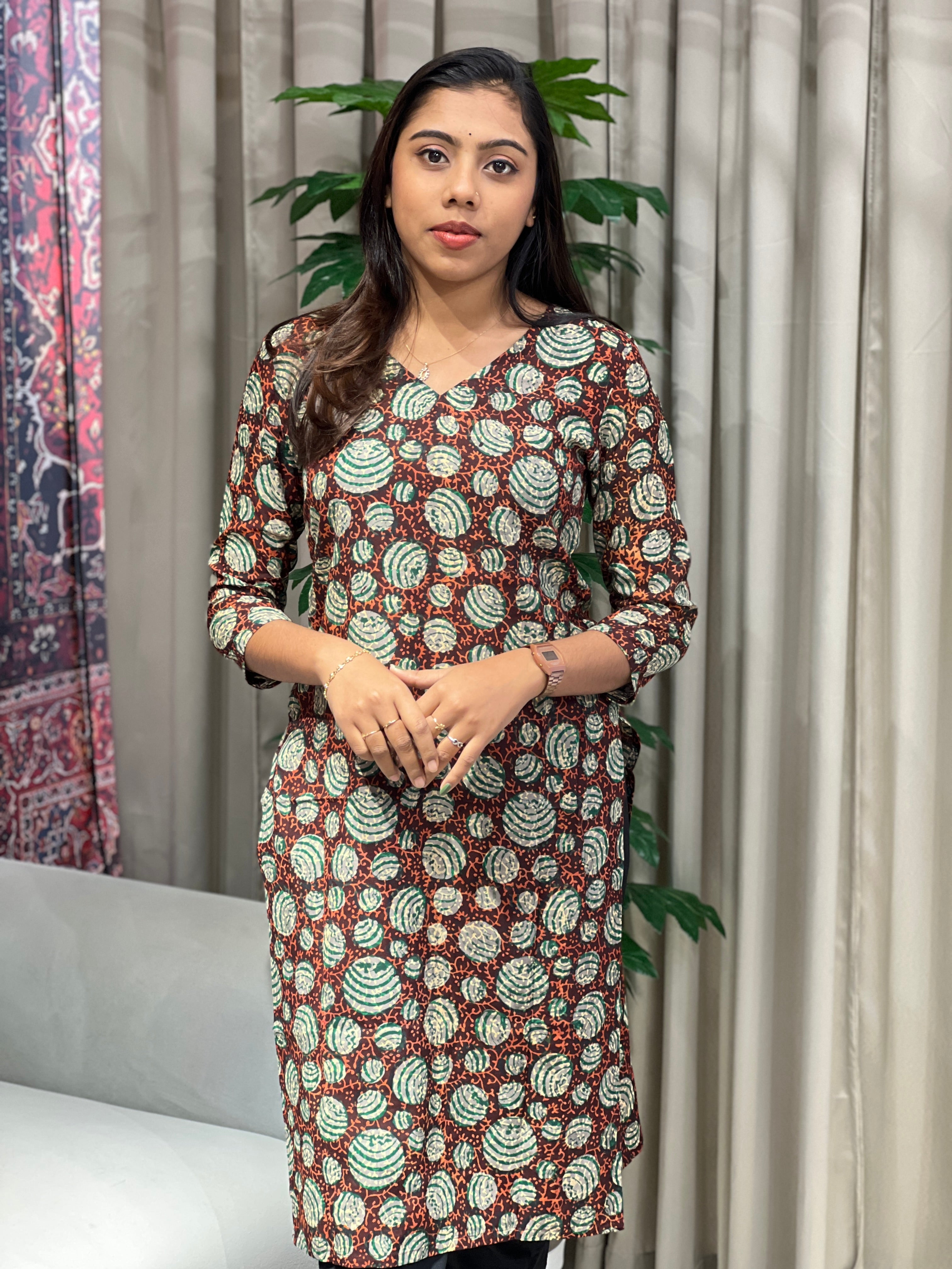 Printed Cotton Kurta | DNT1082