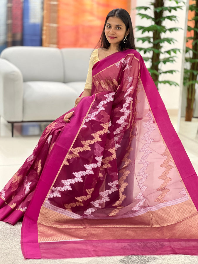 Banarasi Weaving Pattern Organza Saree | NN130