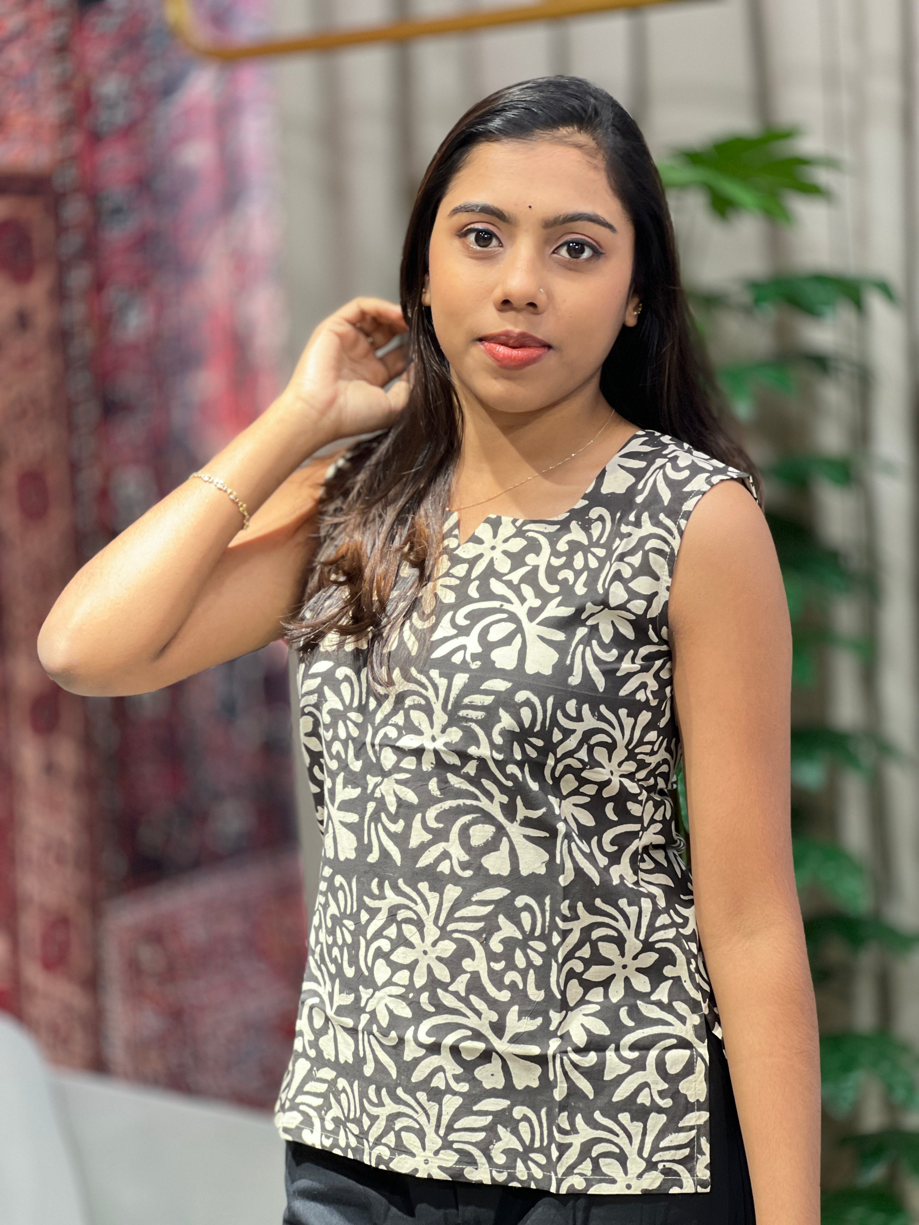 Printed Cotton Short Kurta | DNT1068