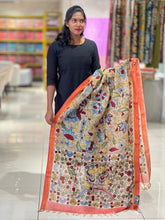 Pen Kalamkari With Mangalgiri Border Detailed Chanderi Dupatta | DE194