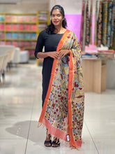 Pen Kalamkari With Mangalgiri Border Detailed Chanderi Dupatta | DE194