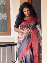 Kalamkari Design Geecha Tussar Finish Saree | KSD131