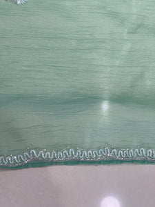 Beads & Sequence Detailed Crushed Shimmer Organza Saree | SBP787