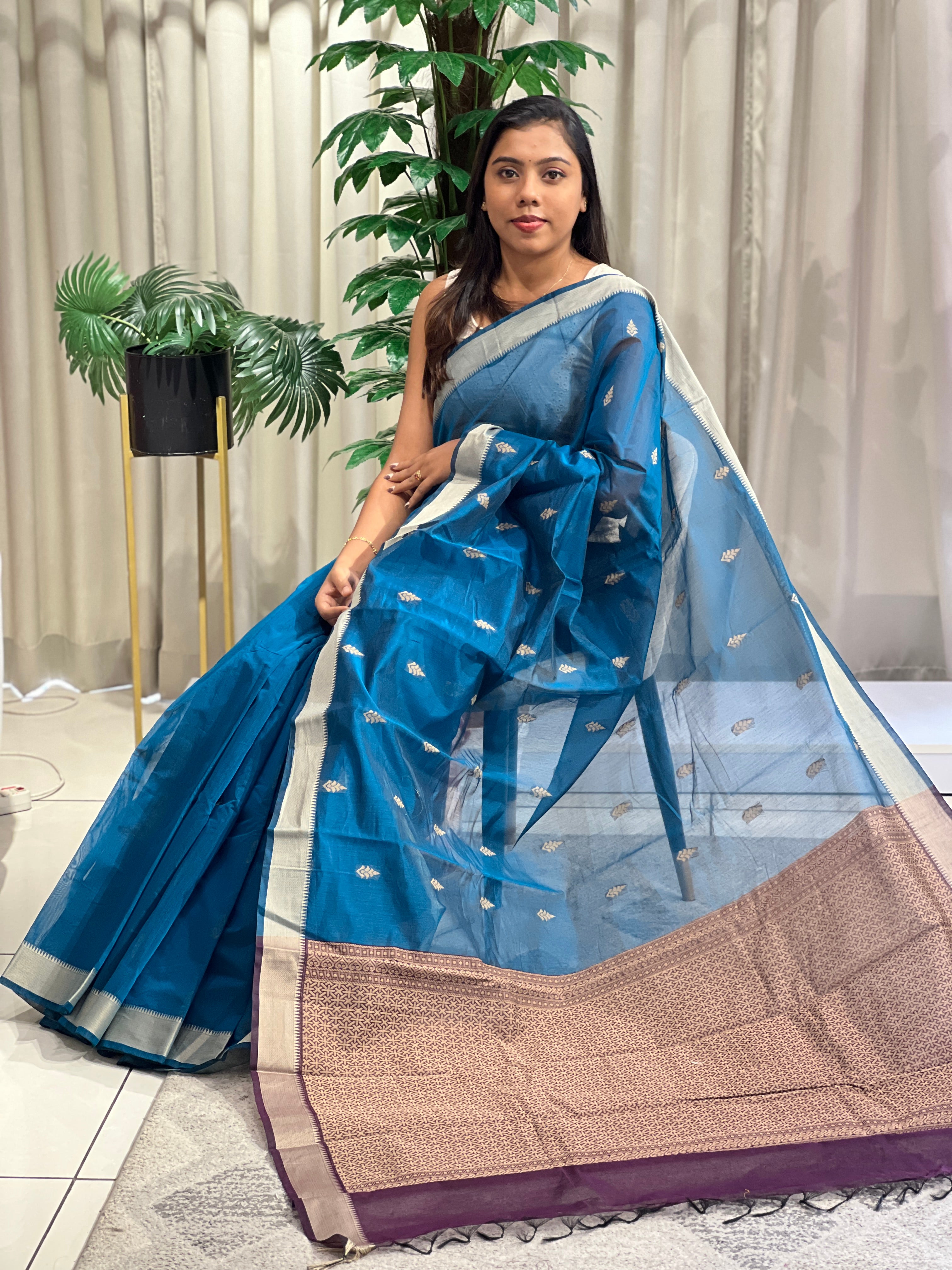 Thread Woven Buta Pattern Cotton Silk Saree | RAT118