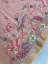 Machine Embroidery Pure Chinon Saree | RGD226