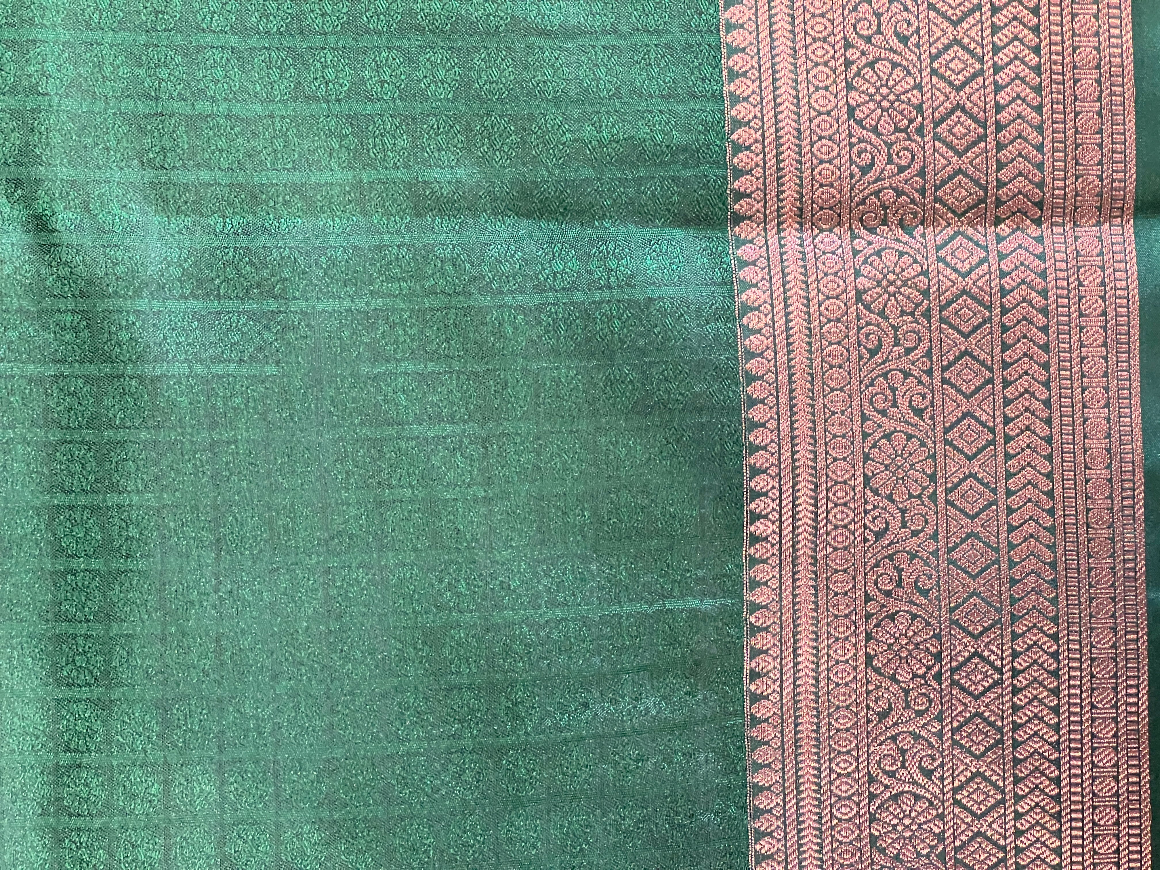 Embossed Woven Pattern Powerloom Soft Silk Saree | SEN113
