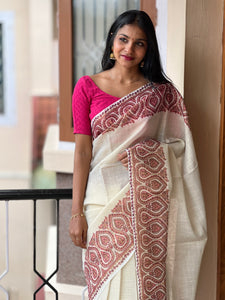 Printed Tissue Linen Saree | KSD111