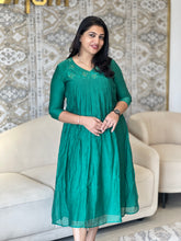 Machine Work Embroidery Detailed Silk Chanderi Kurta | DN769