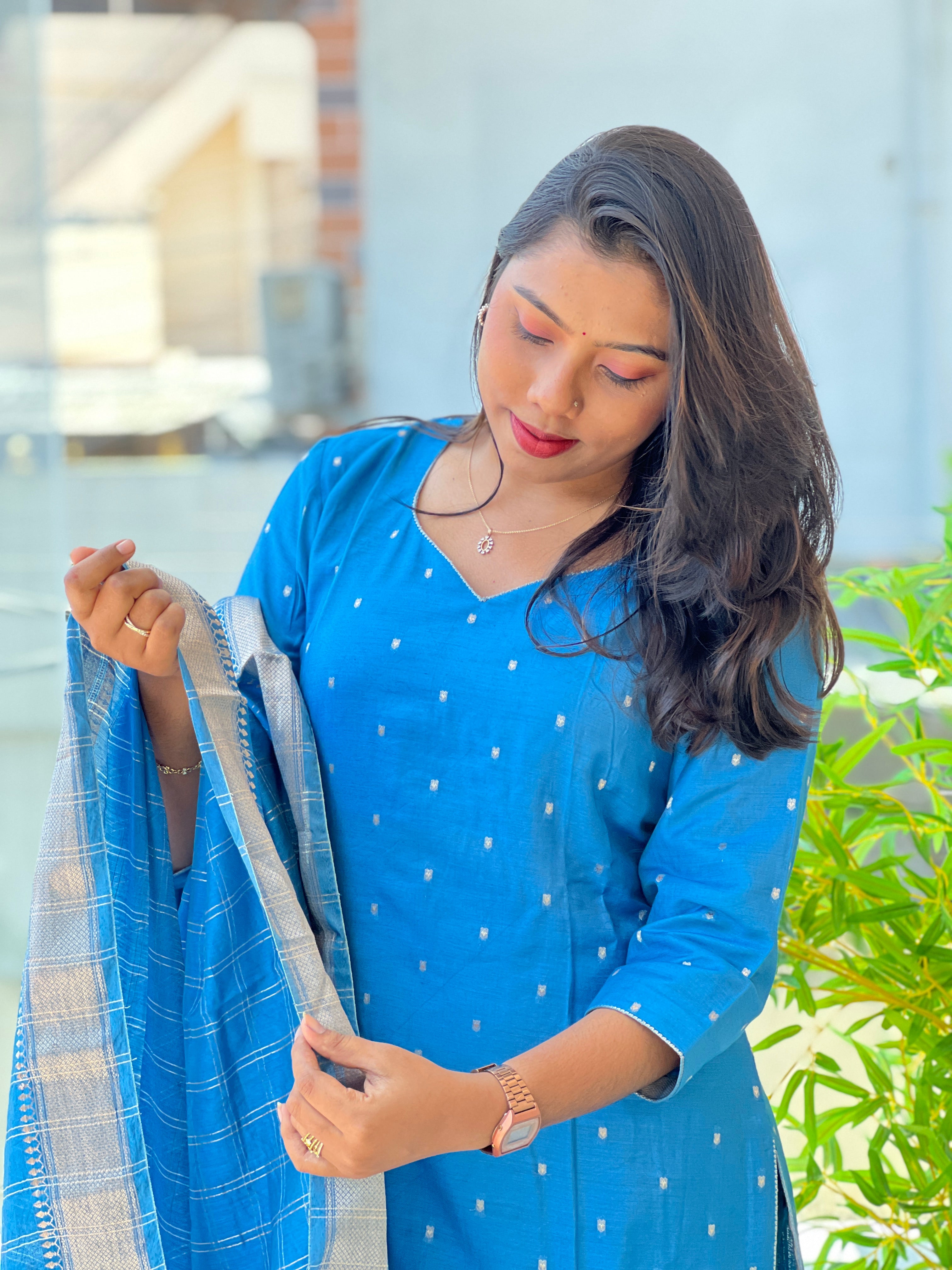Banarasi Woven Chanderi Kurta Set | YNG1806