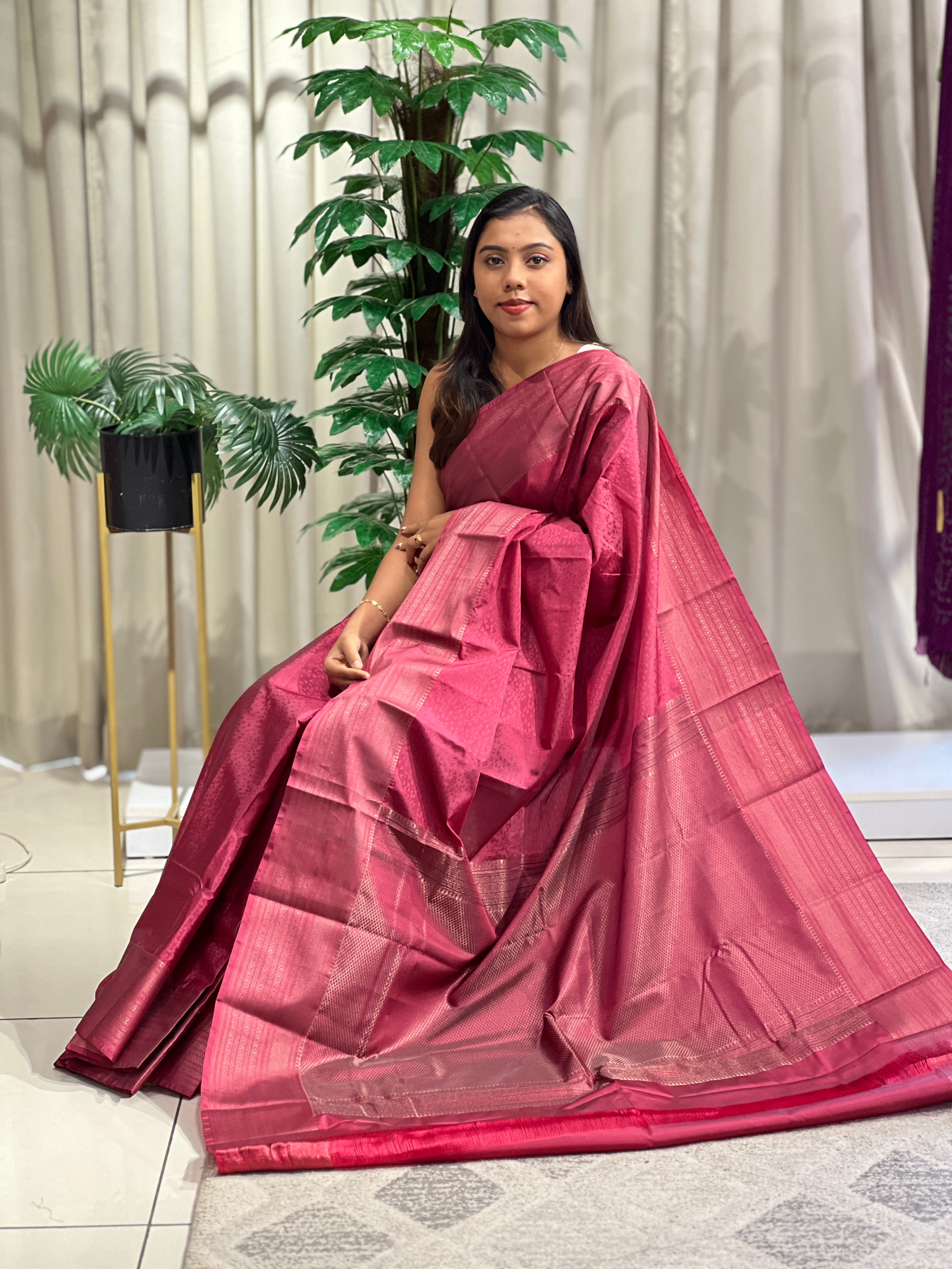 Embossed Weaved Pattern Semi  Soft Silk Saree | SEN107