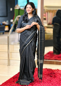 Zari Weaved Traditional Patterned Tussar Silk Saree | SSN363