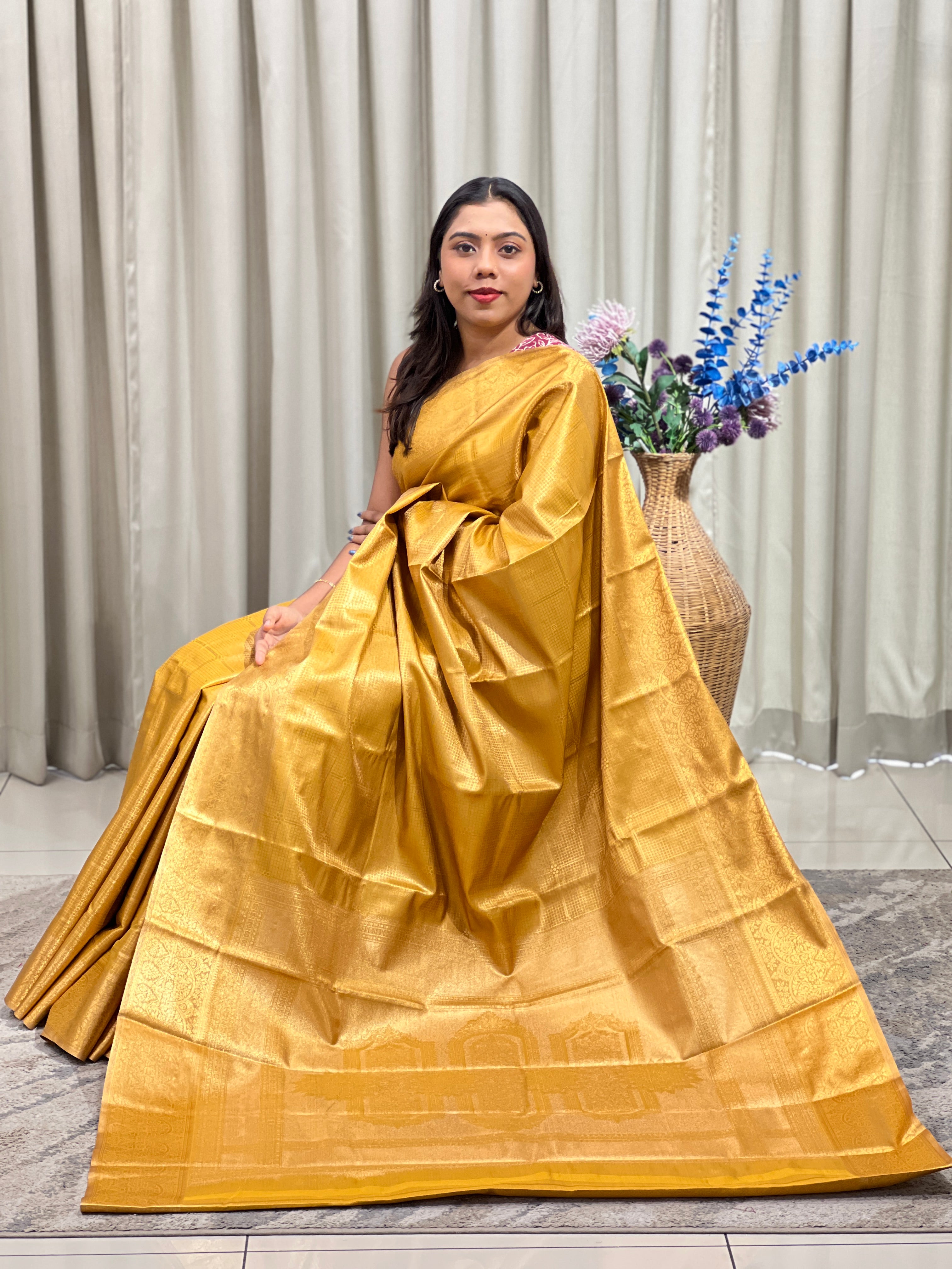 Check Pattern Soft Silk Saree | RVS339