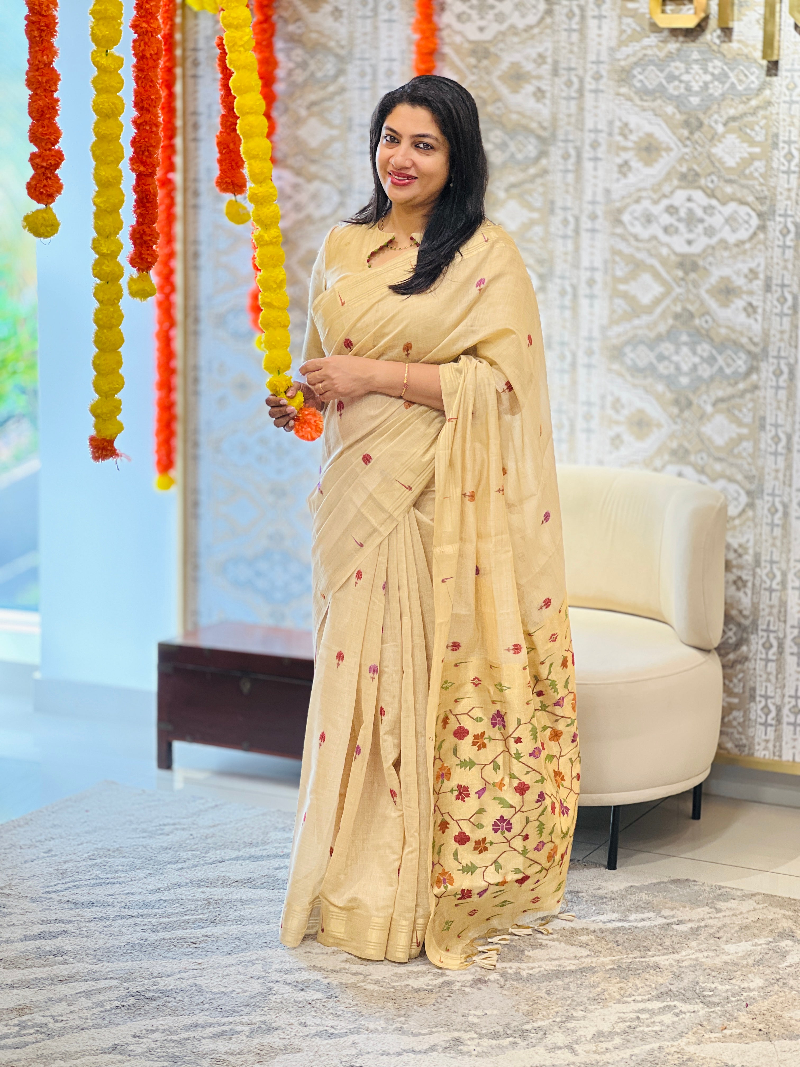 Paithani Weave Pattern Chanderi Saree | SSN531