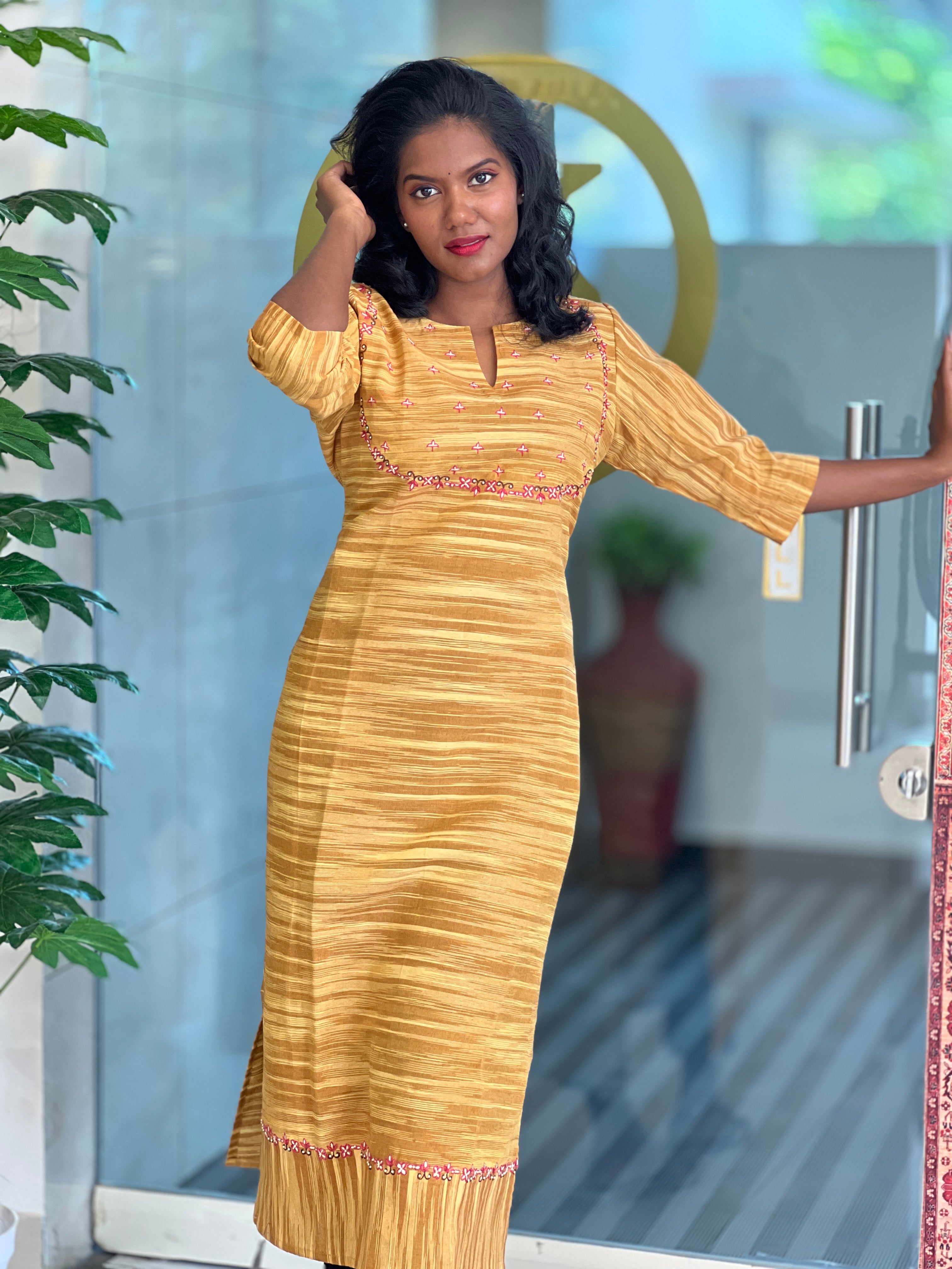Machine Embroidered Cotton Kurta | DNT503