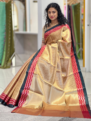 Contrast Border Detailed Zari Woven Tissue Saree | NN188