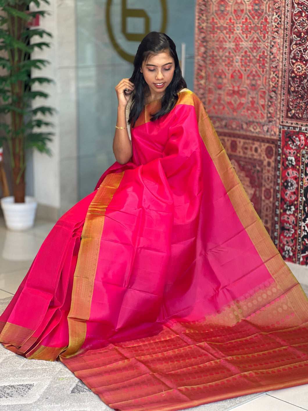 Contrast Border With Thread Weaving Semi Silk Saree | SRI112