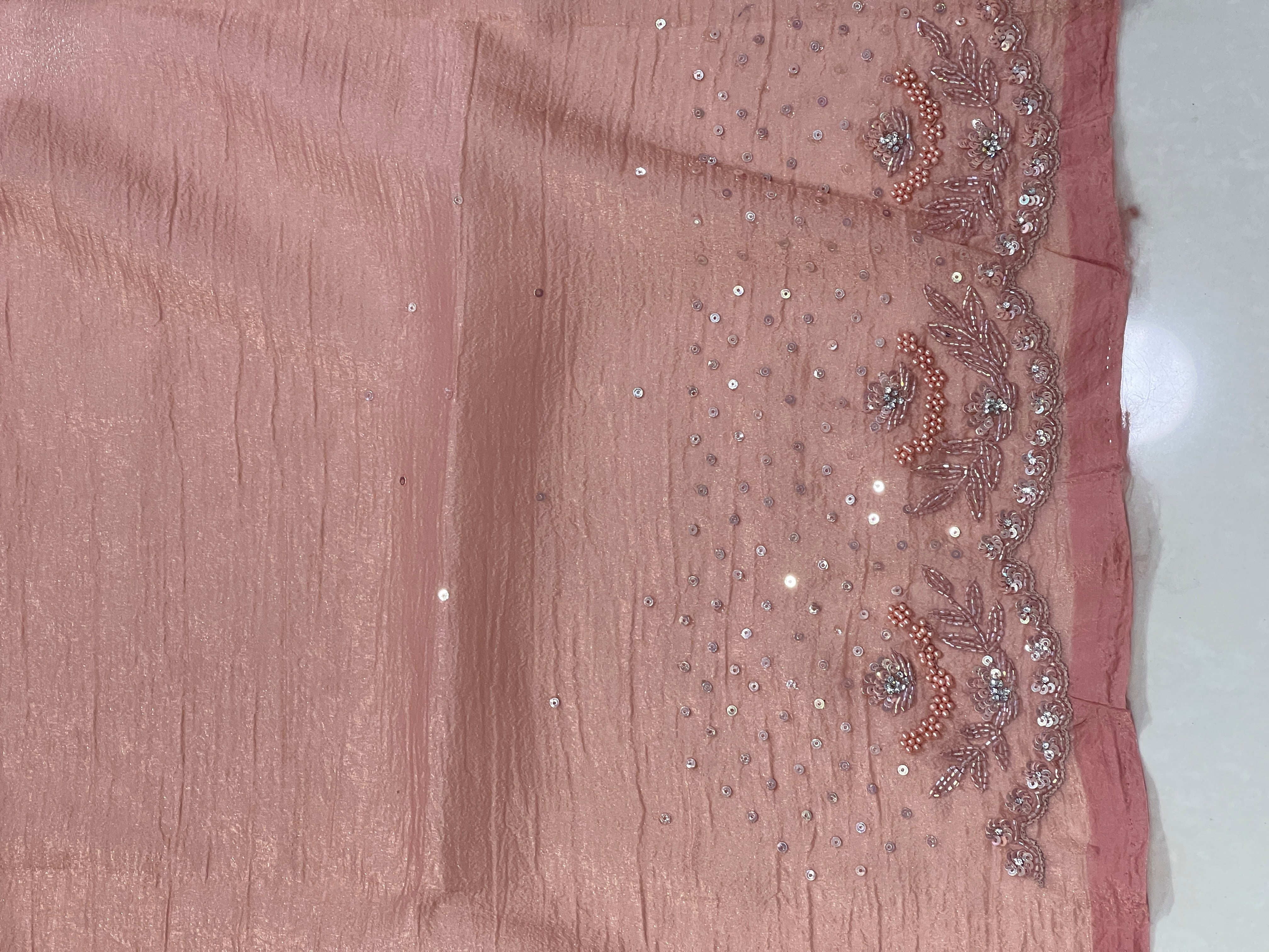 Party Wear Crushed Shimmer Organza Saree | SBP986