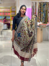 Pen Kalamkari With Temple Border Detailed Chanderi Dupatta | DE204