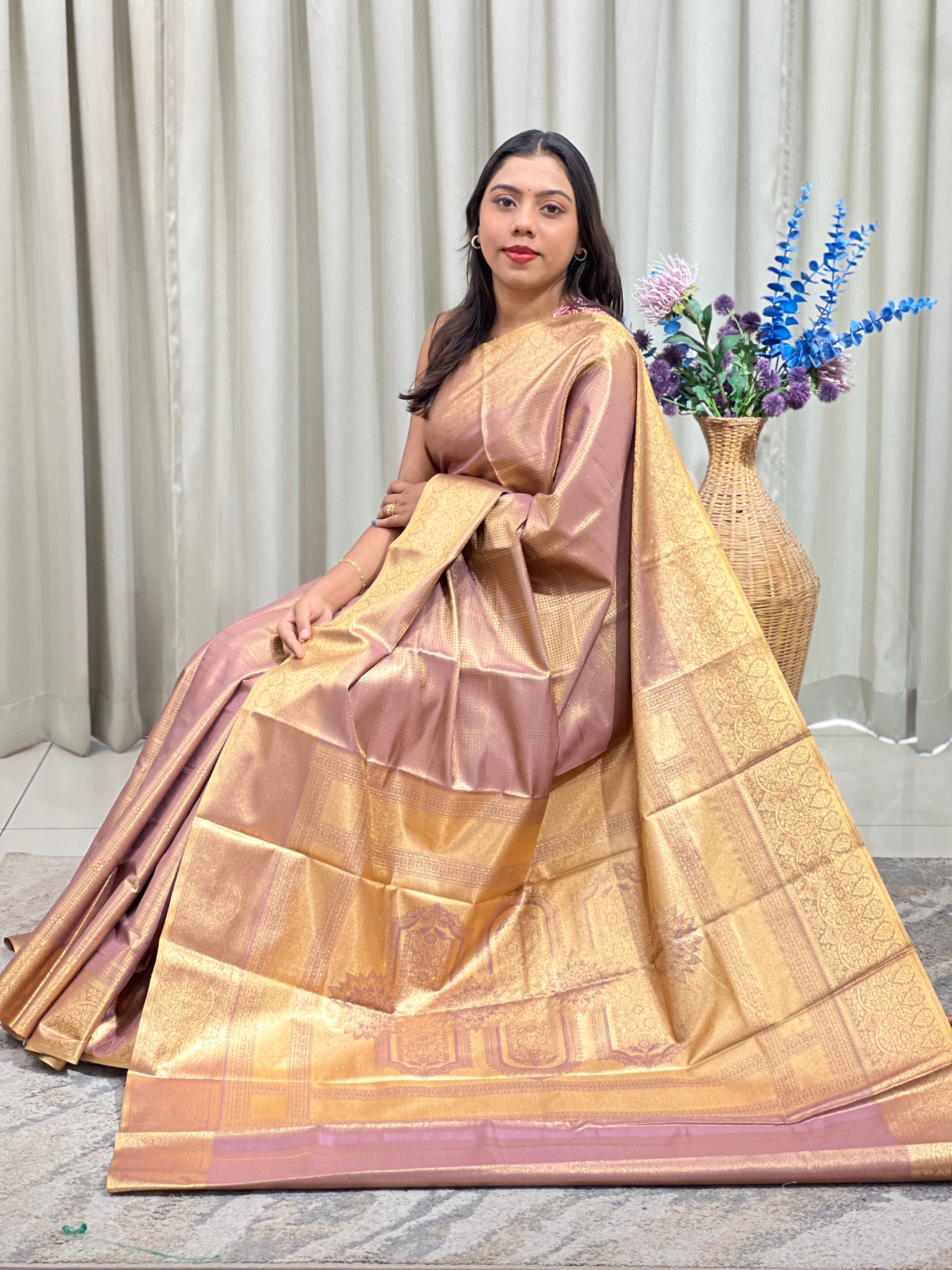 Check Pattern Soft Silk Saree | RVS346