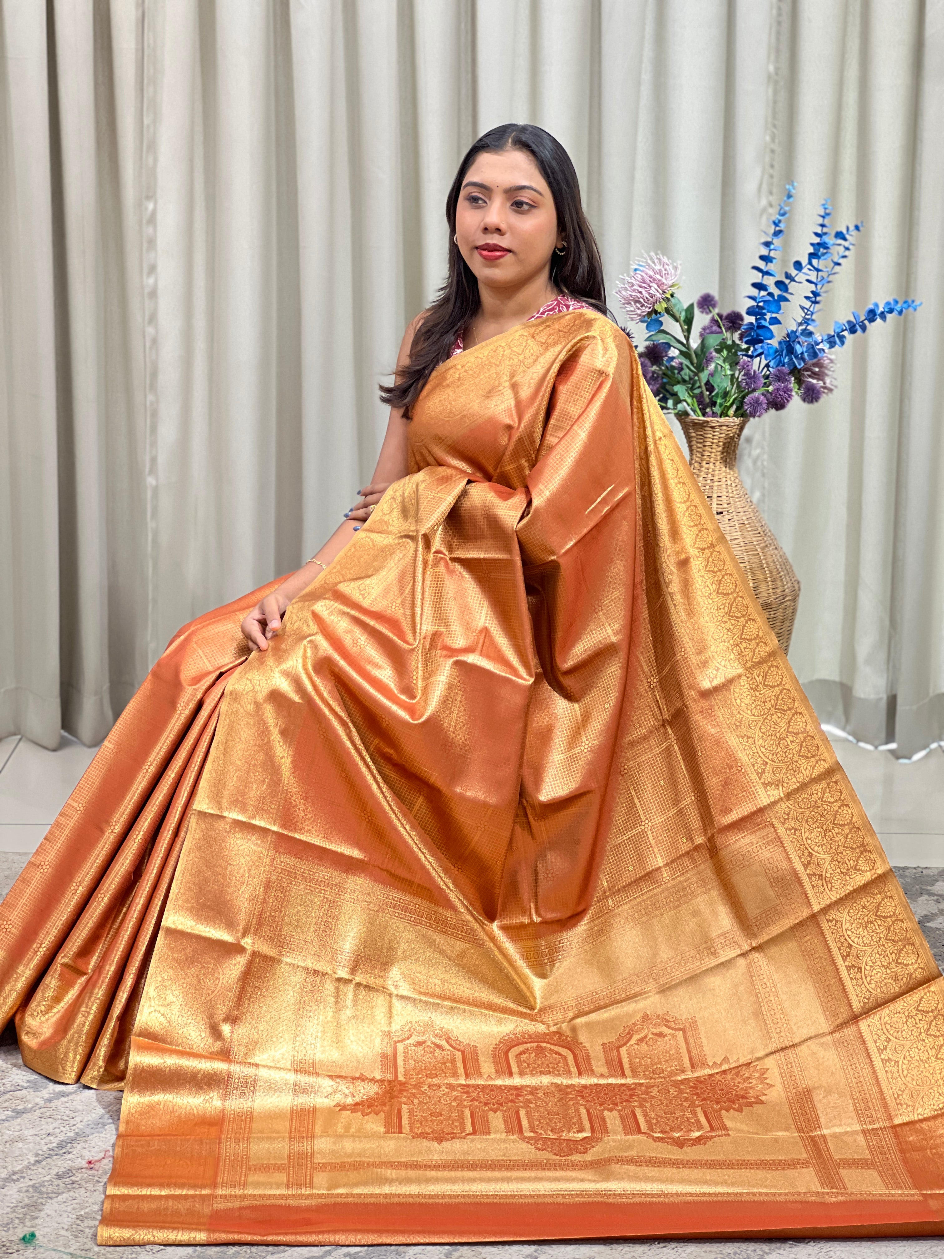 Check Pattern Soft Silk Saree | RVS340