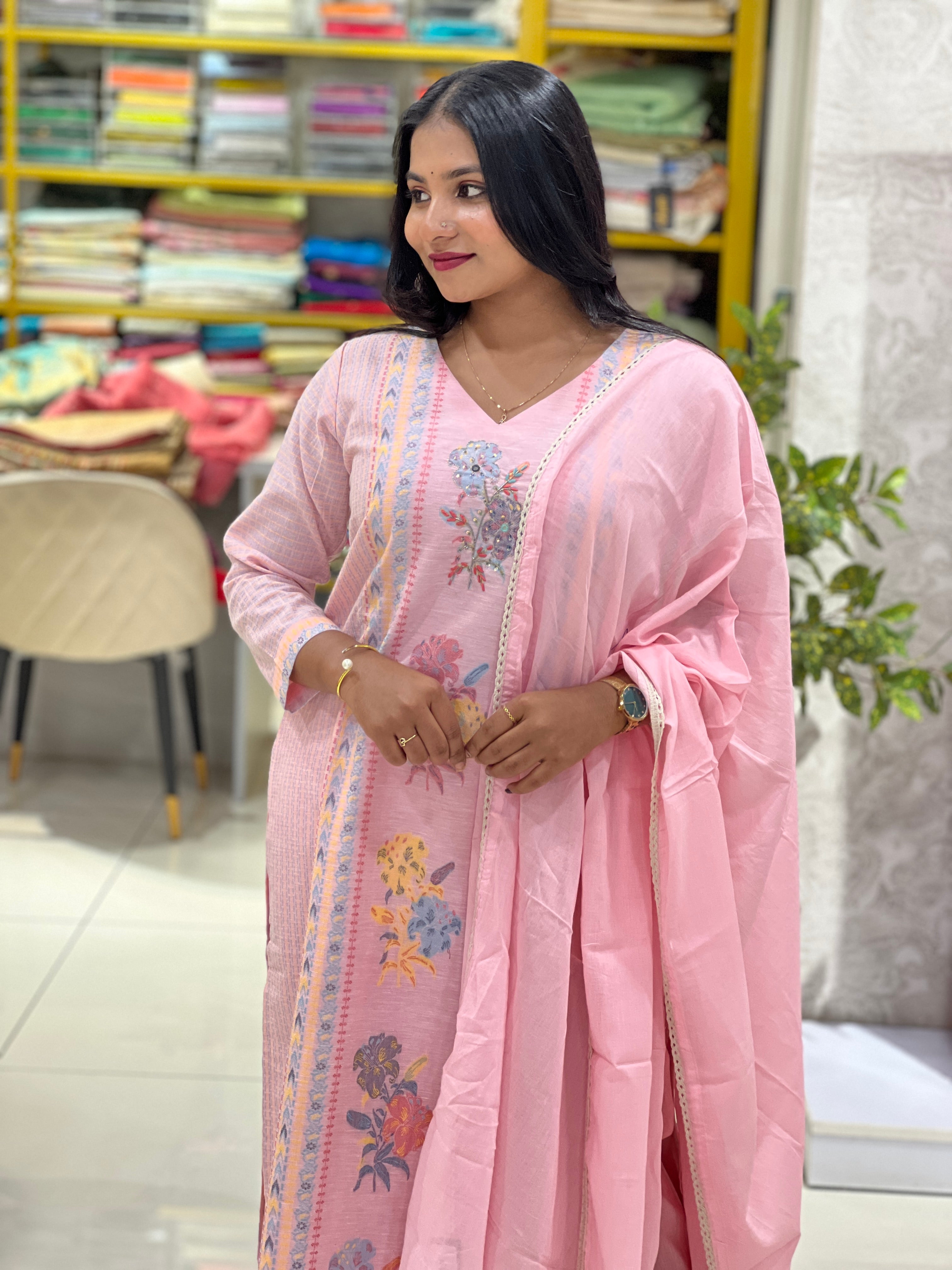 Floral Printed Cotton Kurta Set | AFD133
