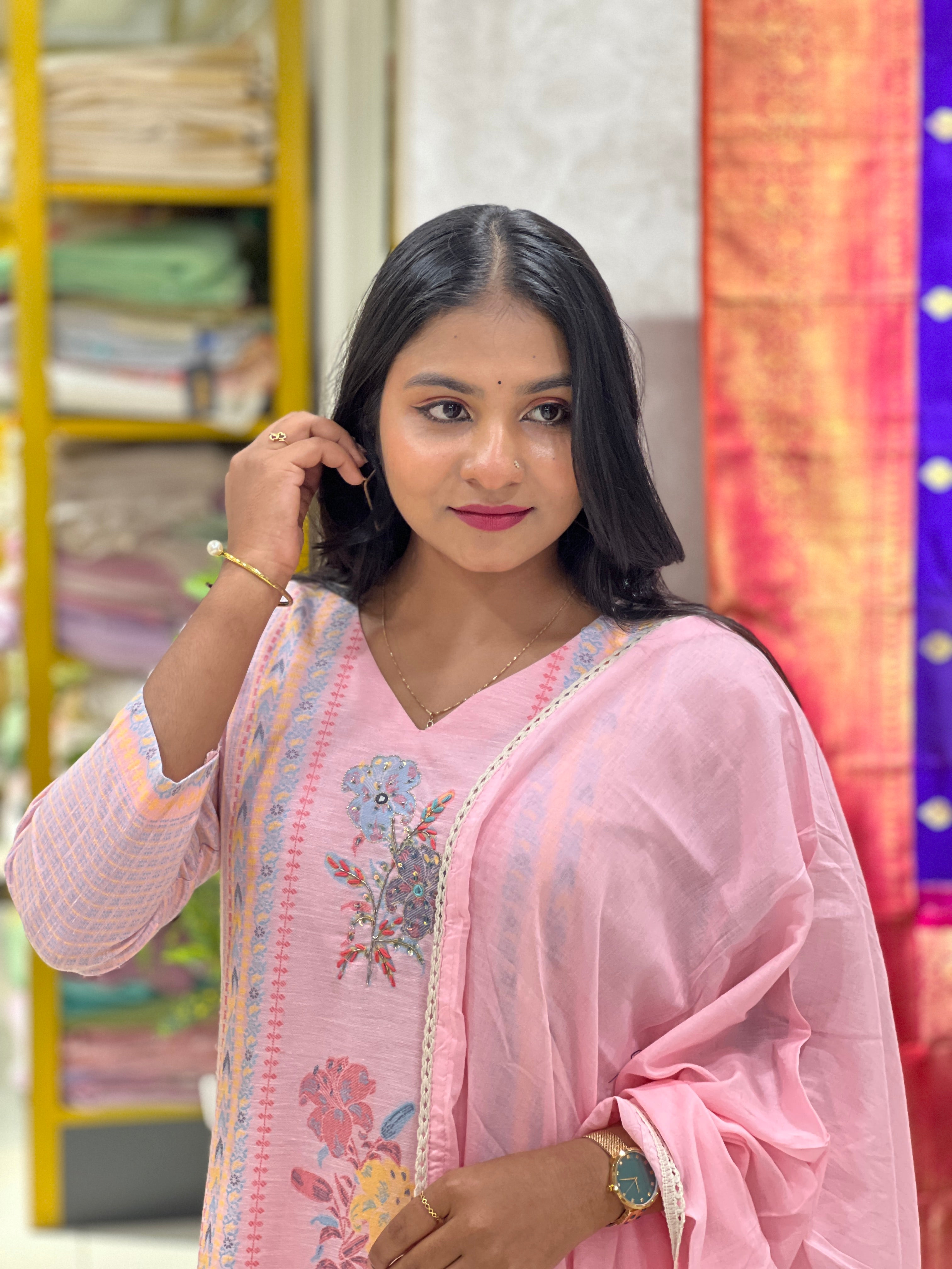 Floral Printed Cotton Kurta Set | AFD133