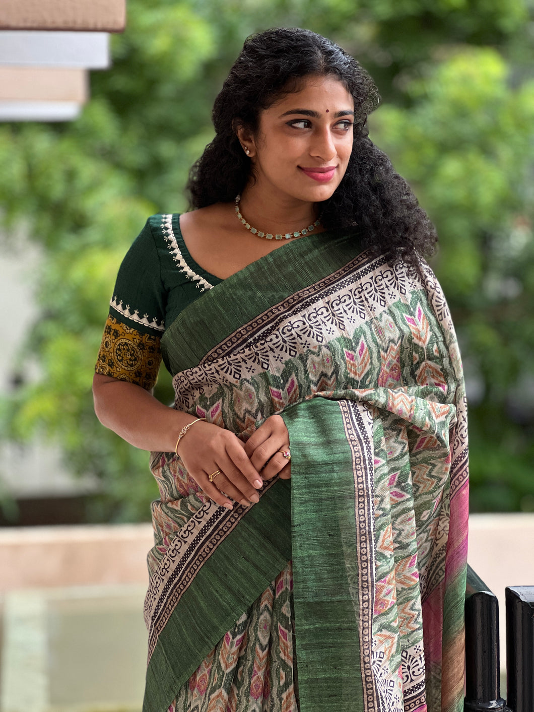 Printed Geecha Tussar Finish Saree | KSD127