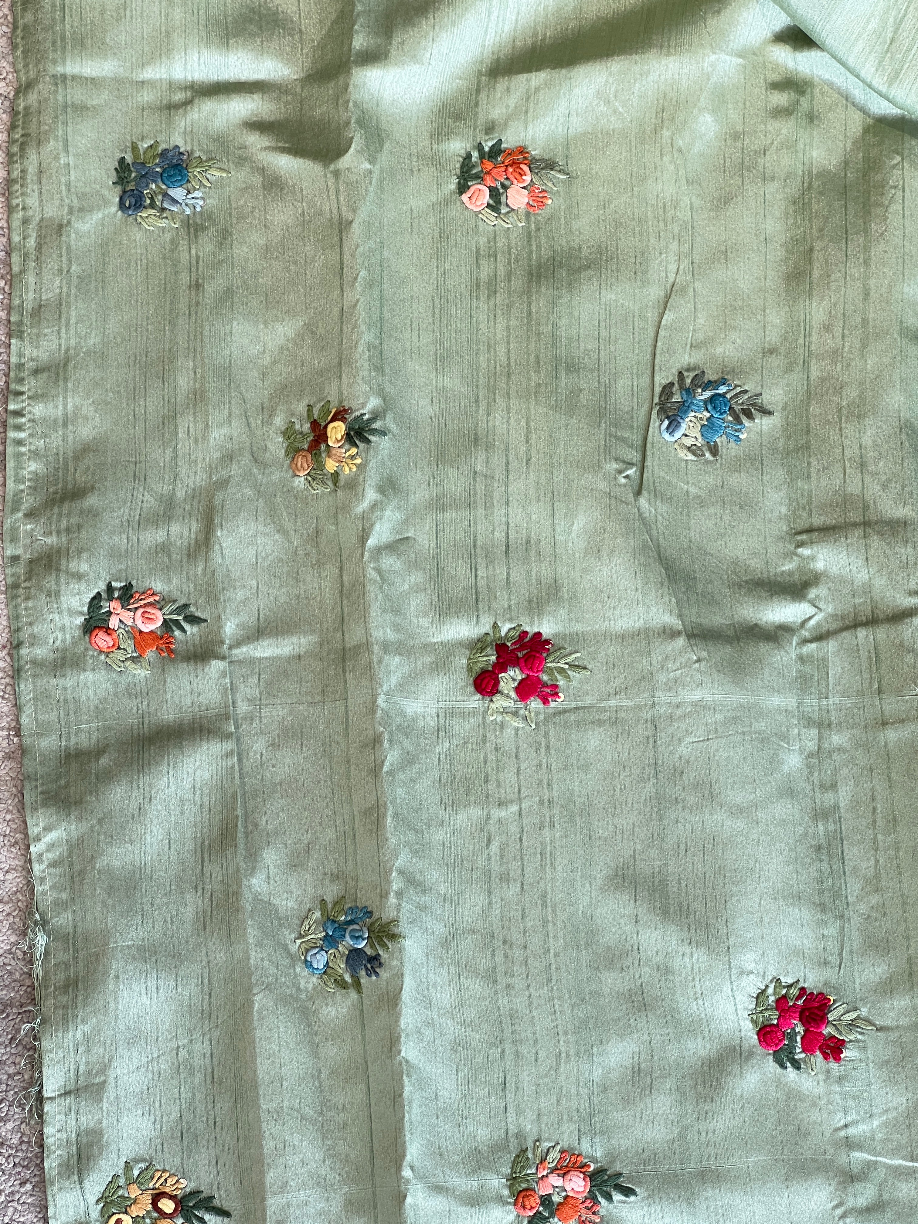 Hand Embroidery With Sequence Detailed Semi Tussar Saree | BLD639