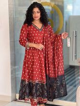 Ikat Inspired Printed Cambric Cotton Kurta Set | NCF270