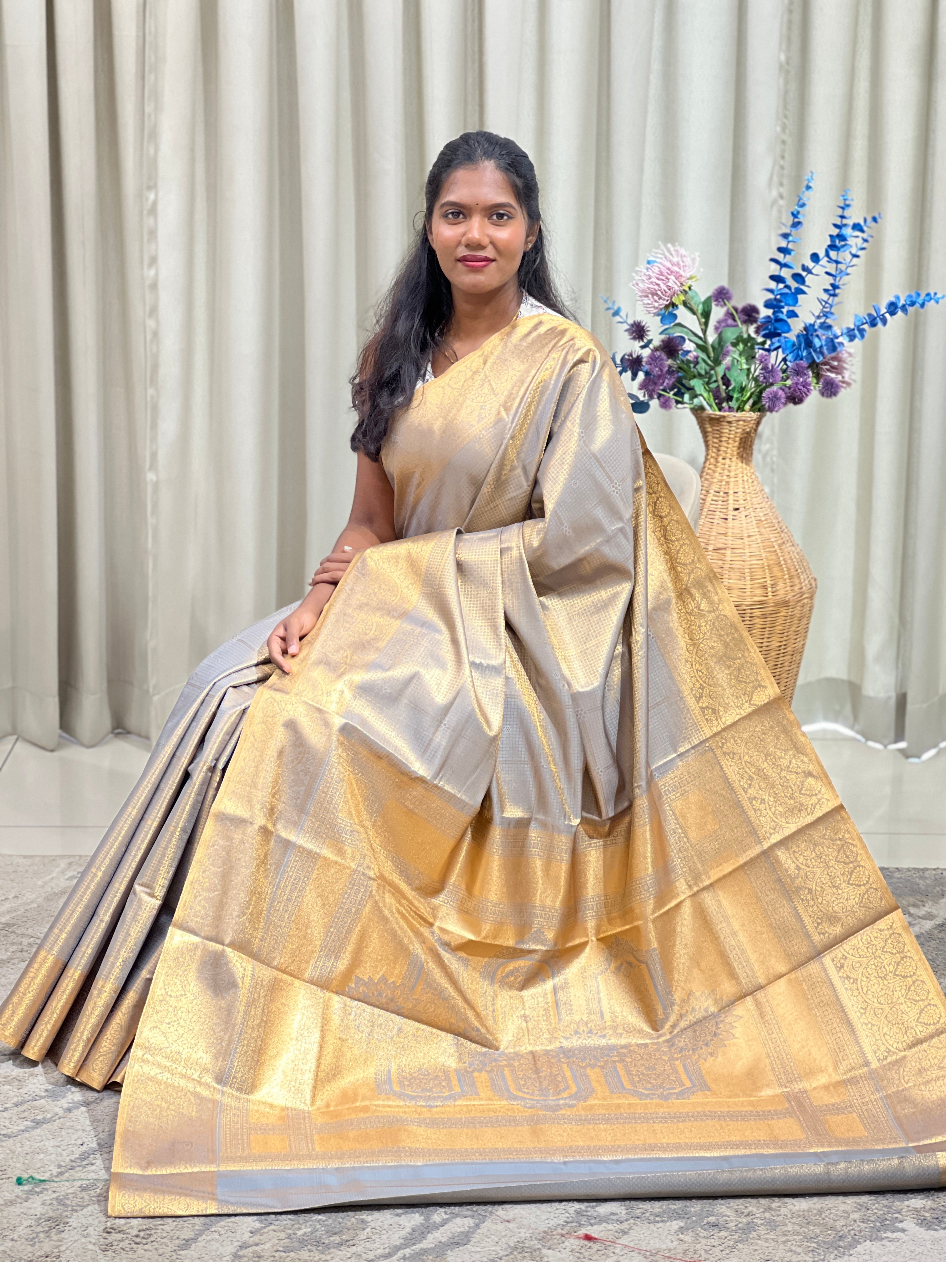 Check Pattern Soft Silk Saree | RVS344