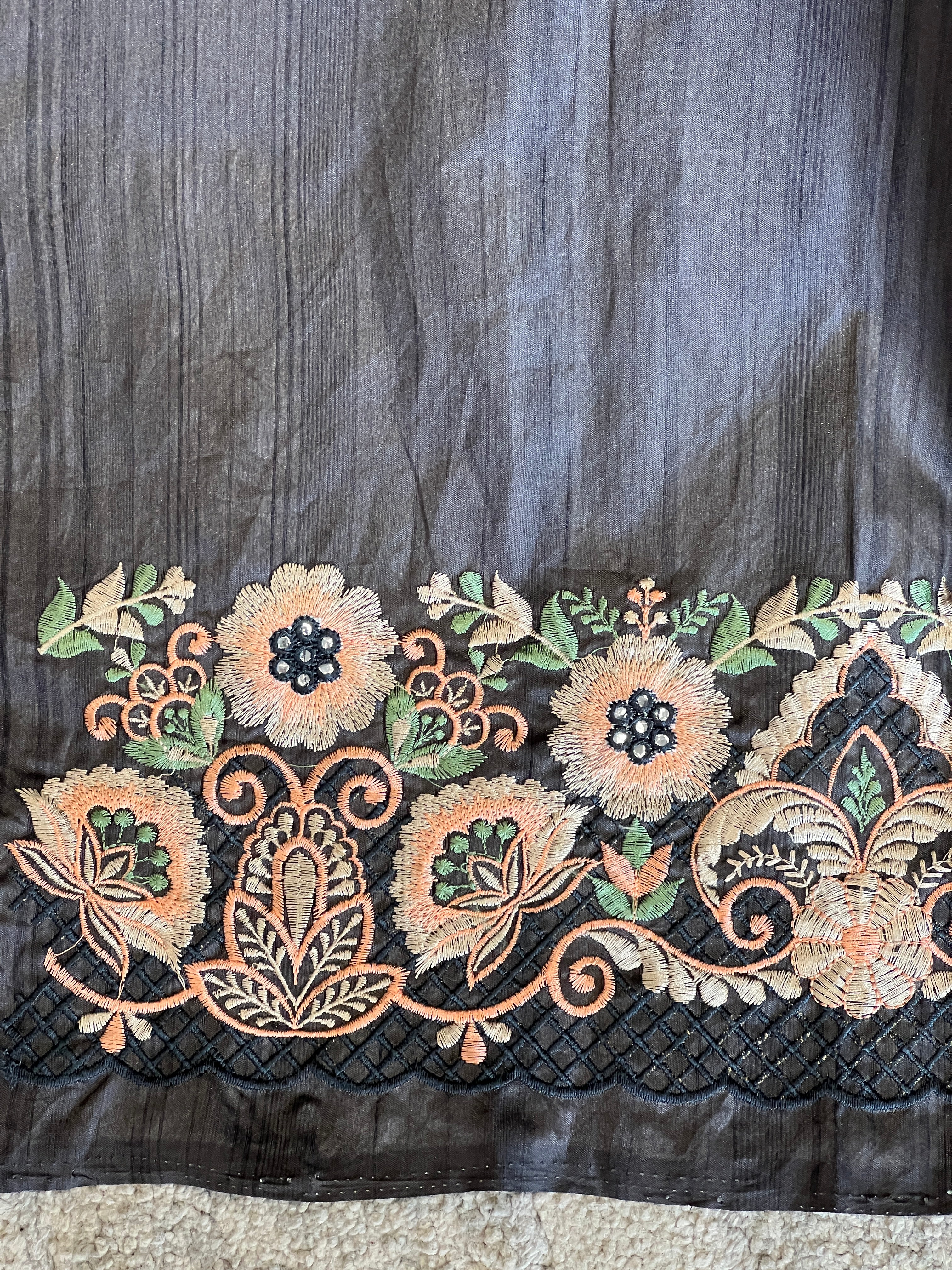 Tussar Finish Semi Silk Saree With Cut Work  |  RP267