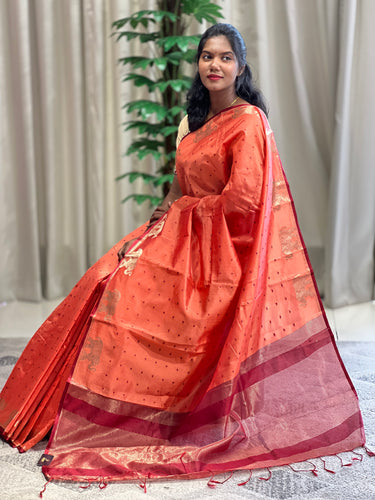 Traditional Elephant Motifs Design Semi Silk Saree | SSN172
