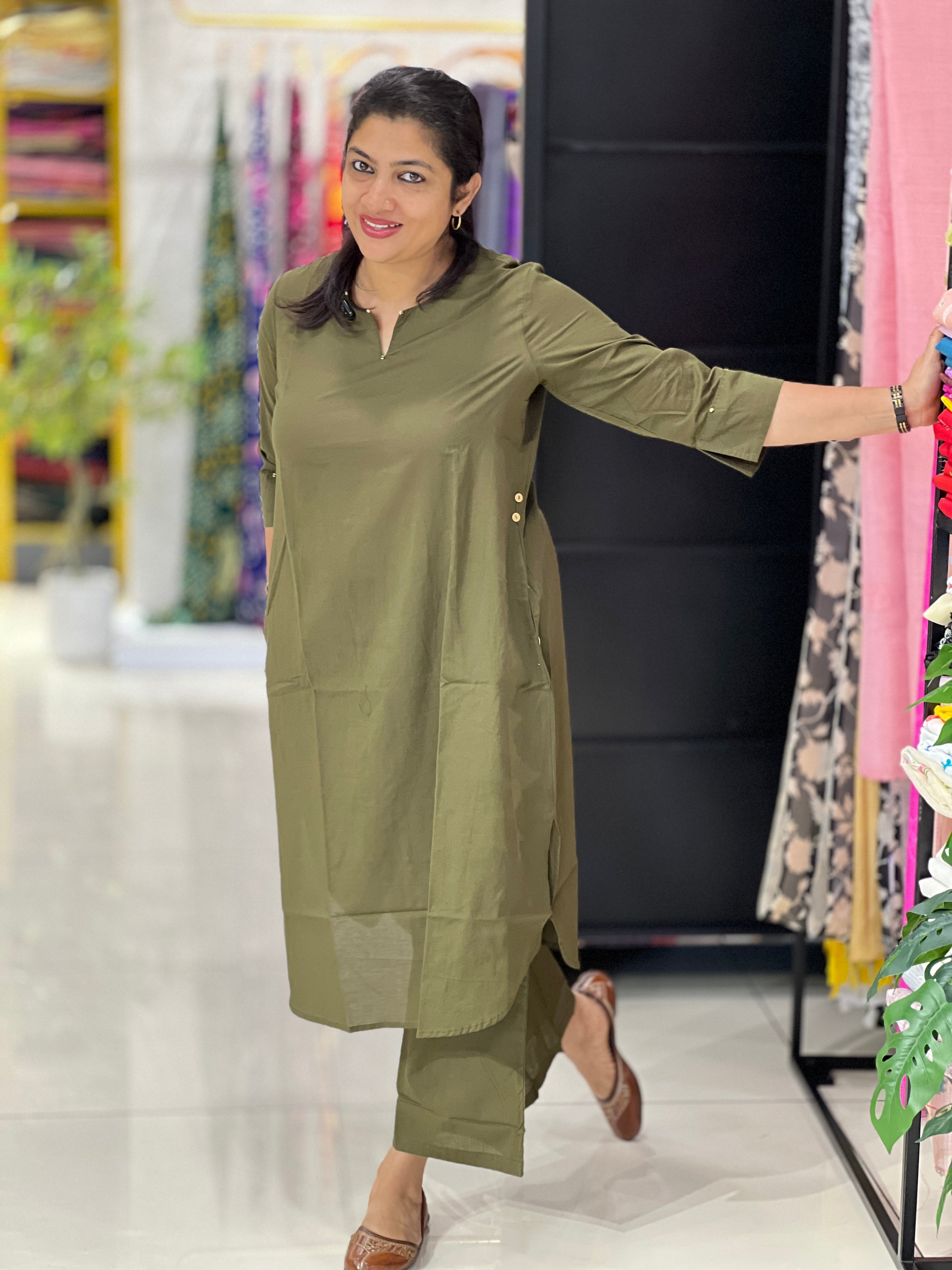 Solid Cotton Co-Ord Set | NCF348