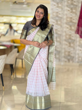 Check Weaving Patterned Organza Saree | NN338