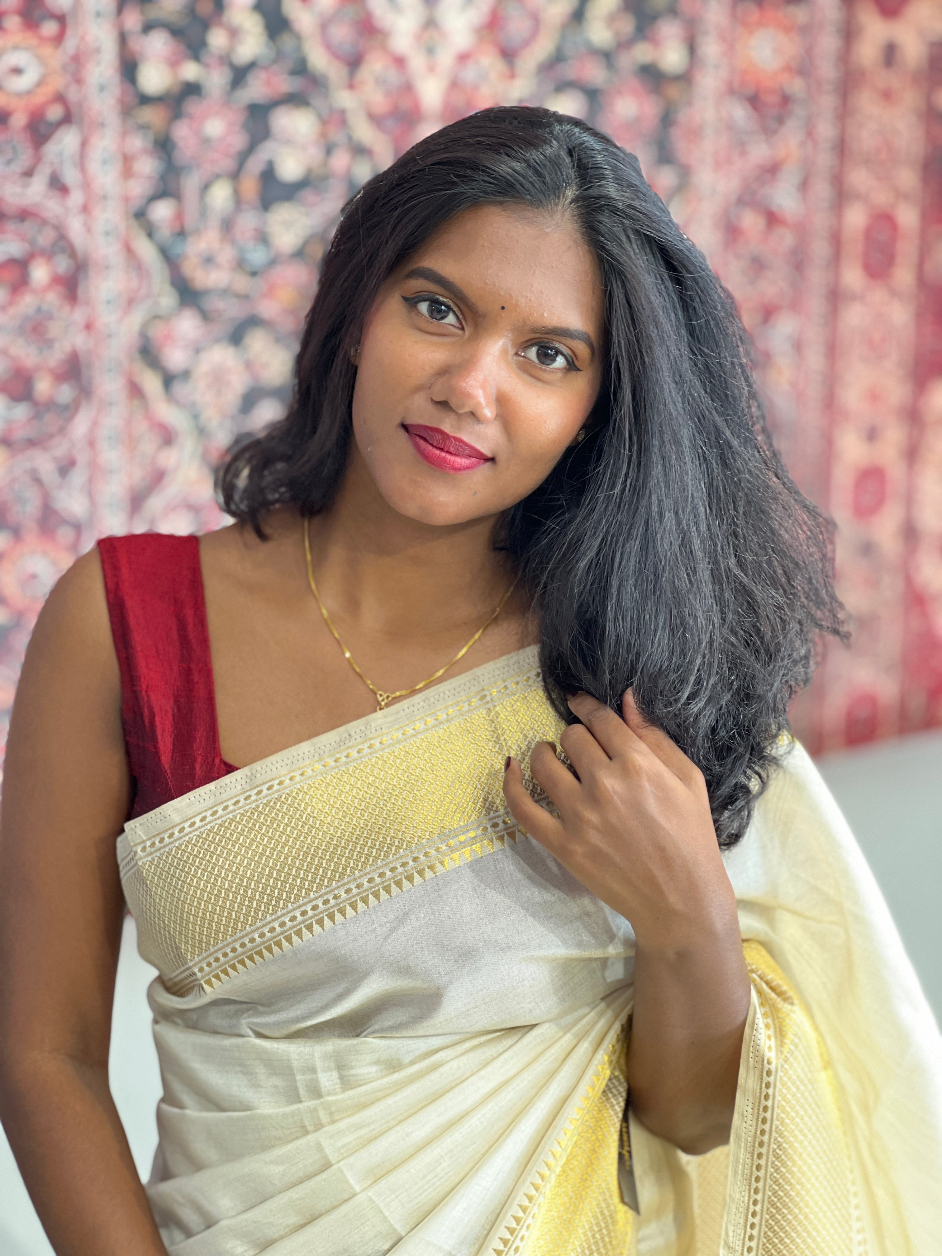 Golden Zari Woven Semi Tussar Saree | SSN233