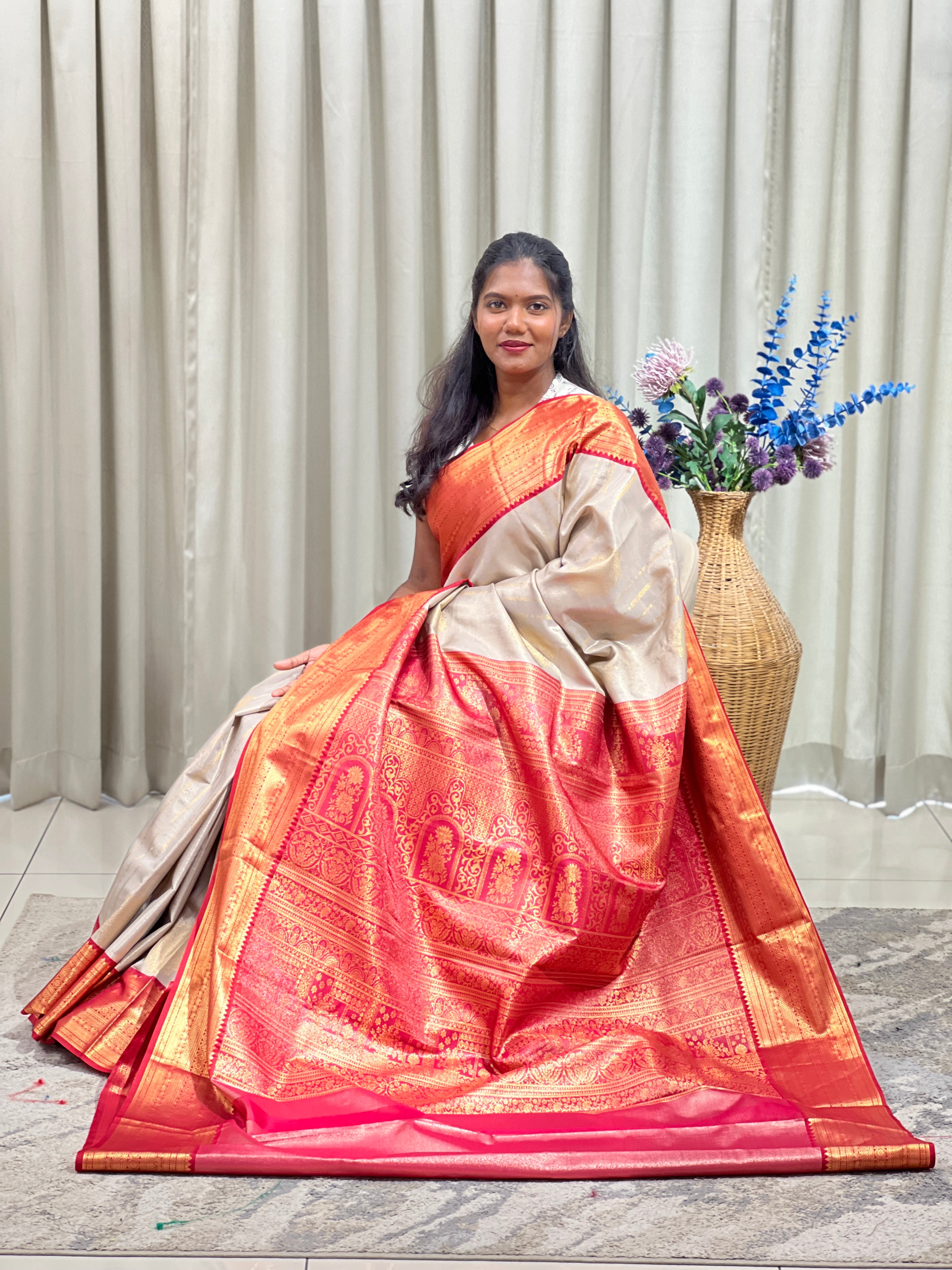Line Woven Soft Silk Saree | RVS361